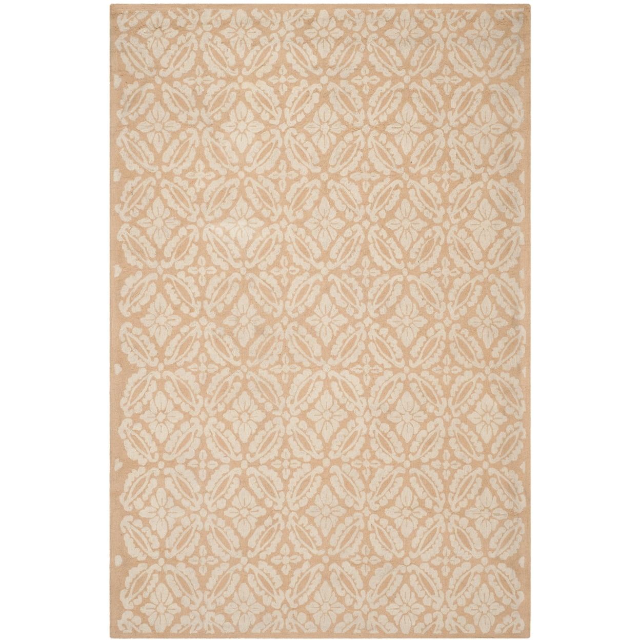 Blush Floral Wool Handmade Reversible 6' x 9' Rug