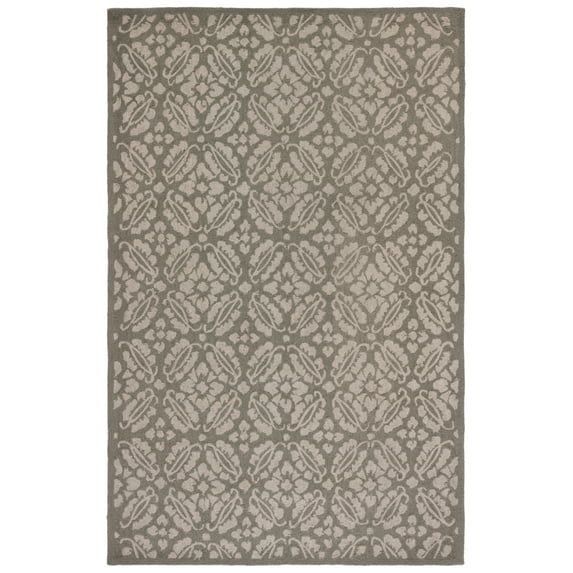 Handmade Sage Wool and Cotton 4' x 6' Rectangular Area Rug