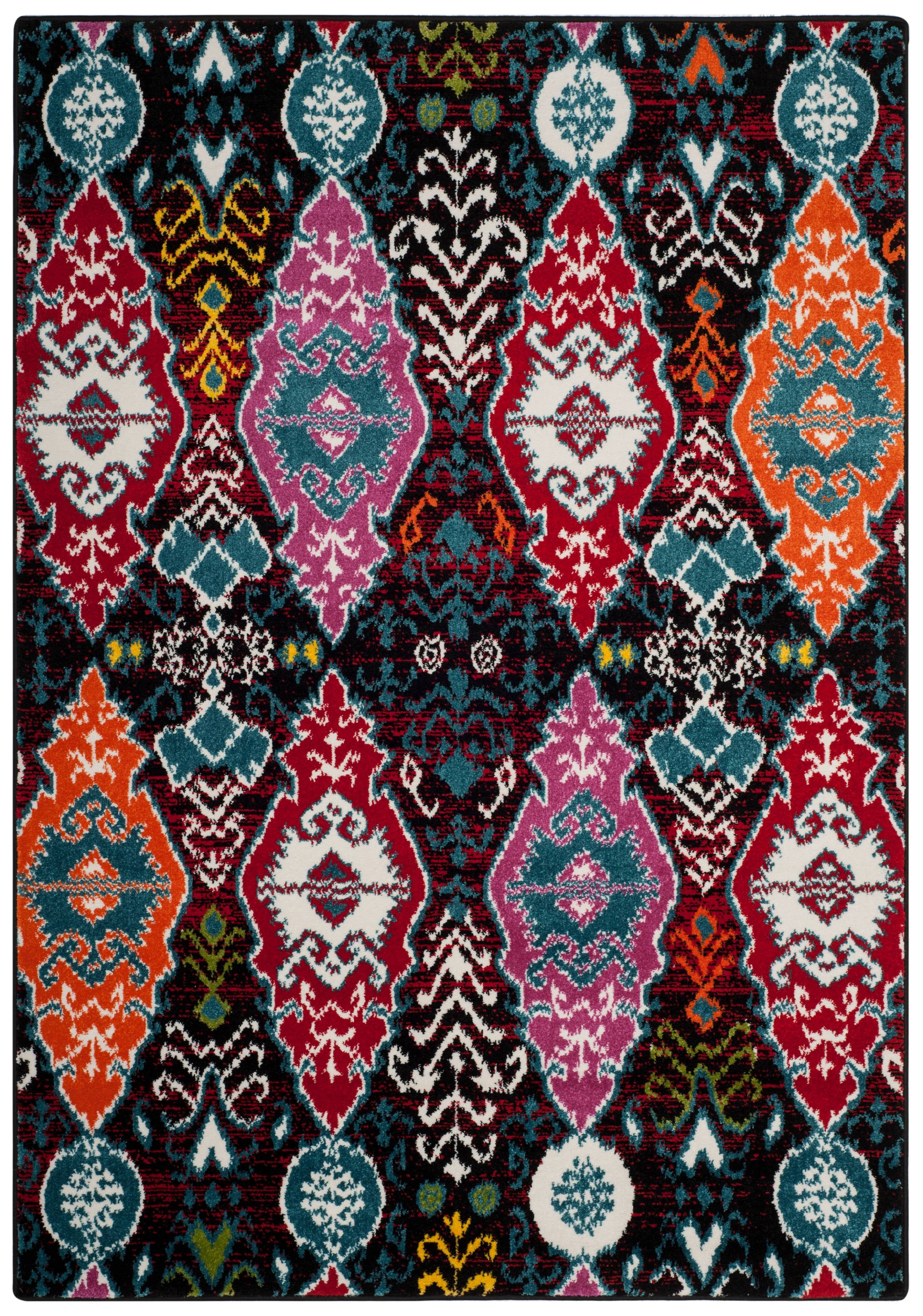 Colorful Bohemian Low Pile Synthetic Runner Rug