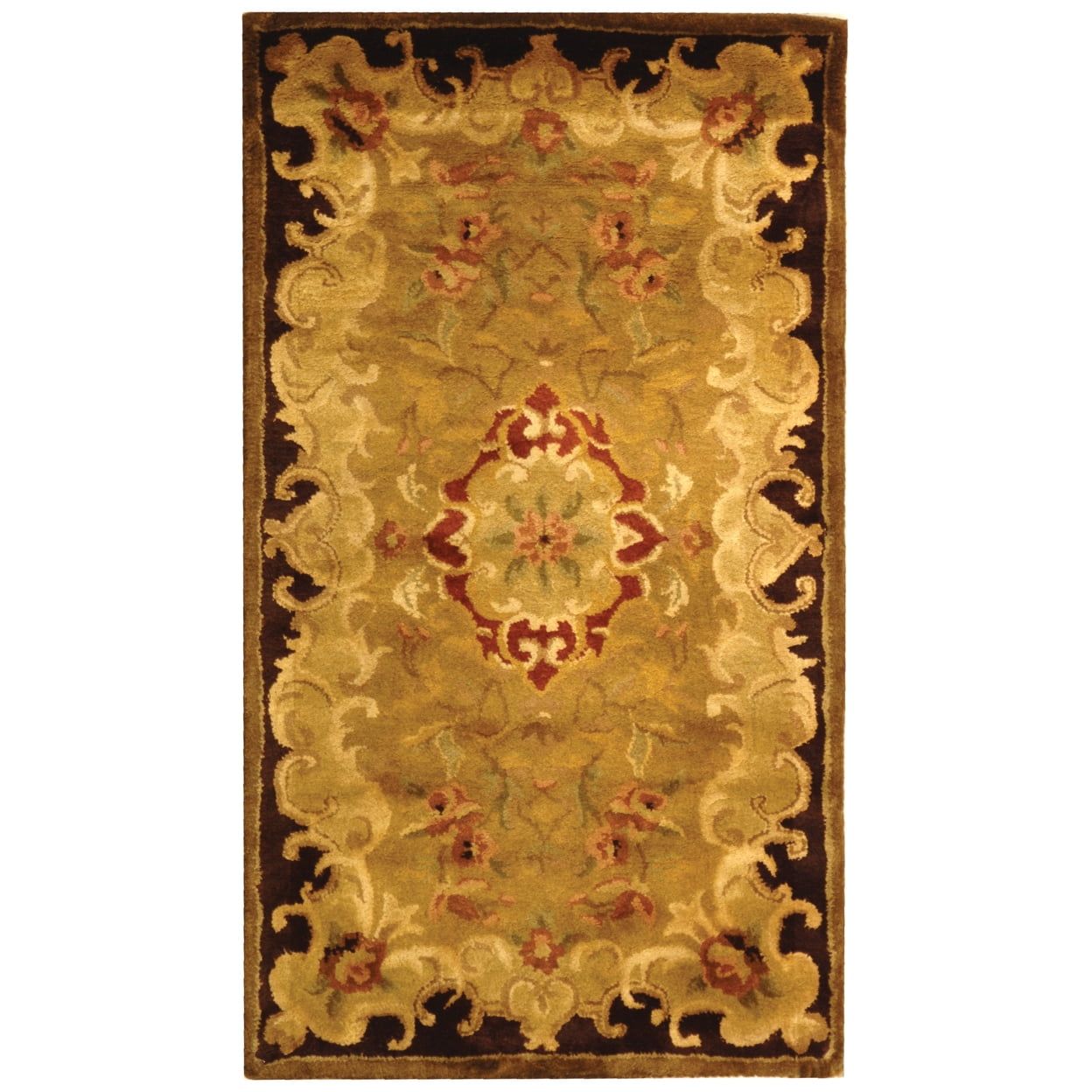 Elegant Beige Hand-Tufted Wool Oval Area Rug, 2'3" x 4'