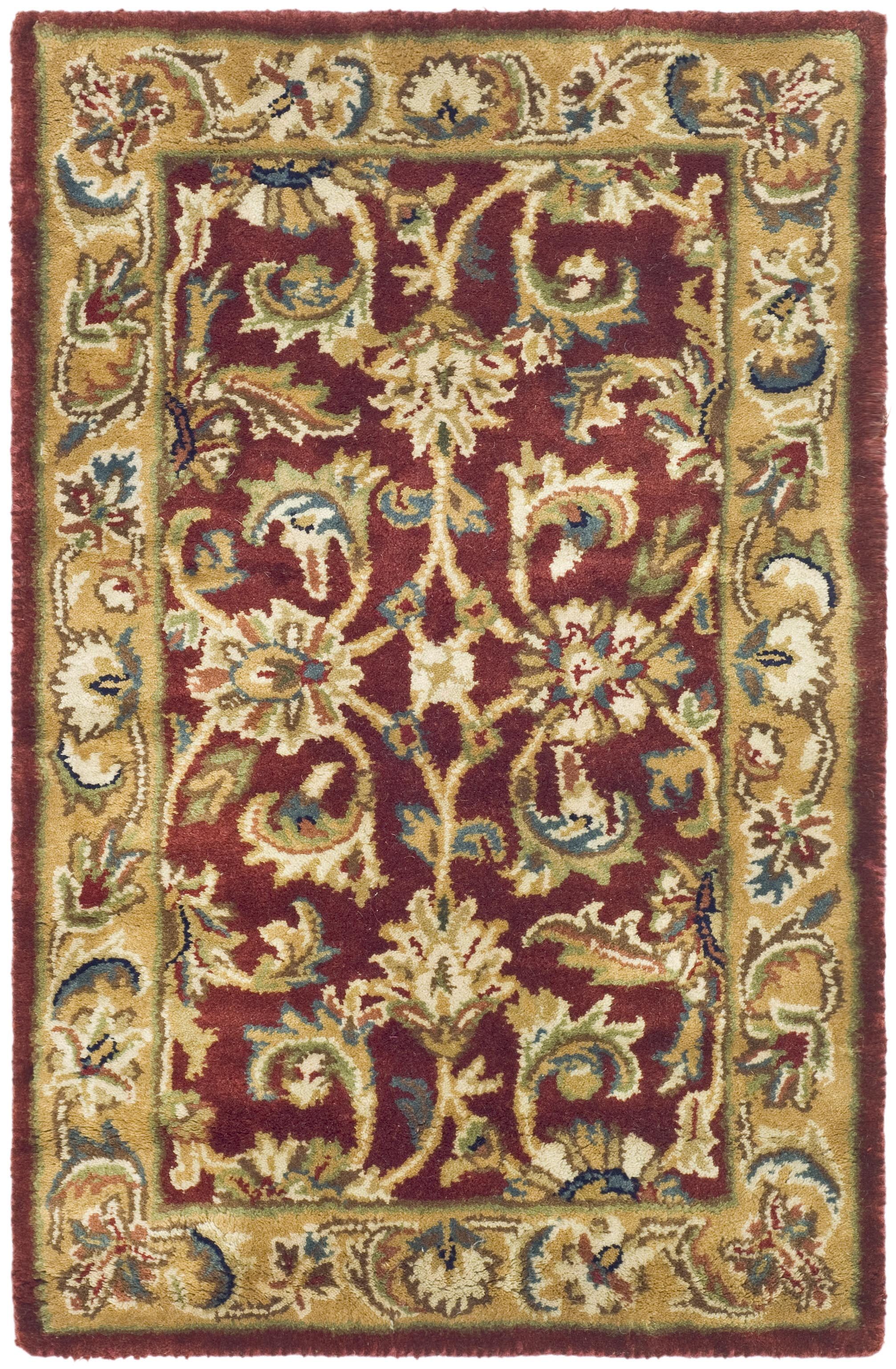 Hand-Tufted Rust and Camel Wool Area Rug 2'3" x 4'