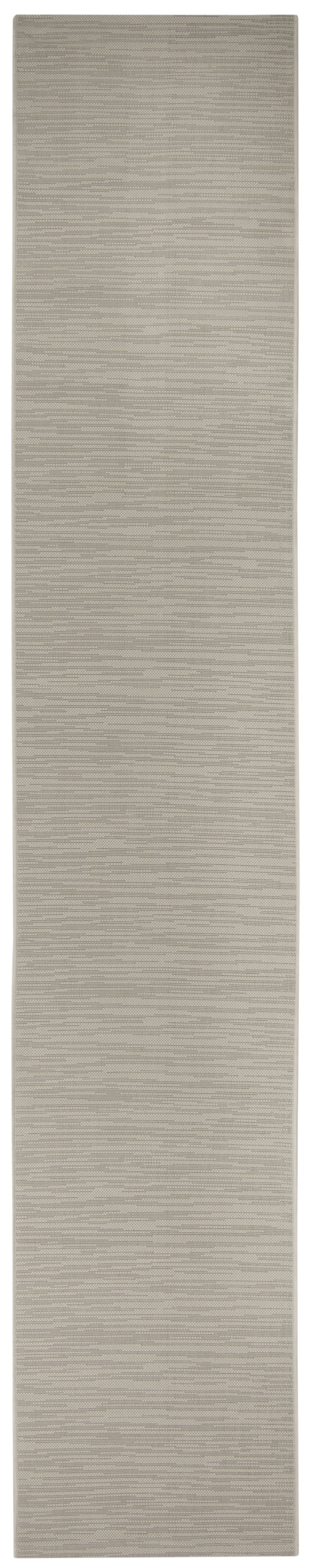 Light Grey Synthetic Indoor/Outdoor Runner Rug