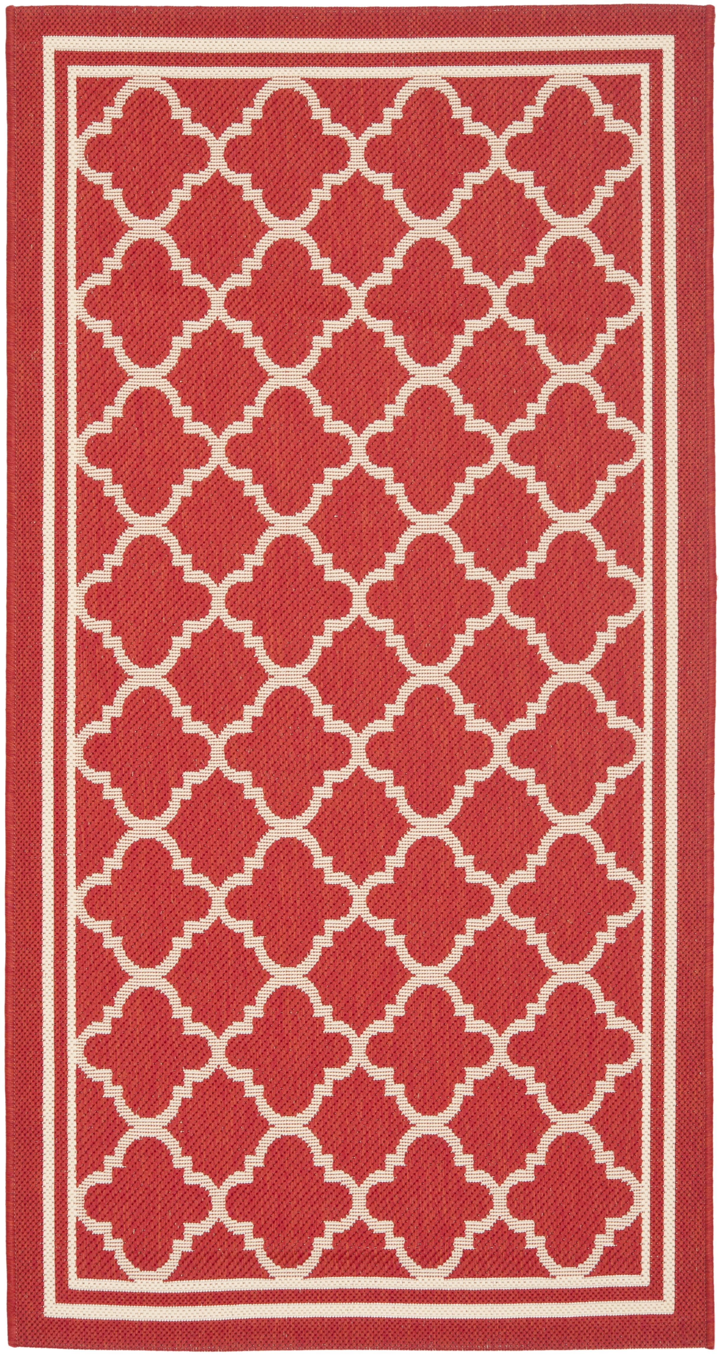 Red Bone Courtyard 31'' x 60'' Flat Woven Synthetic Area Rug