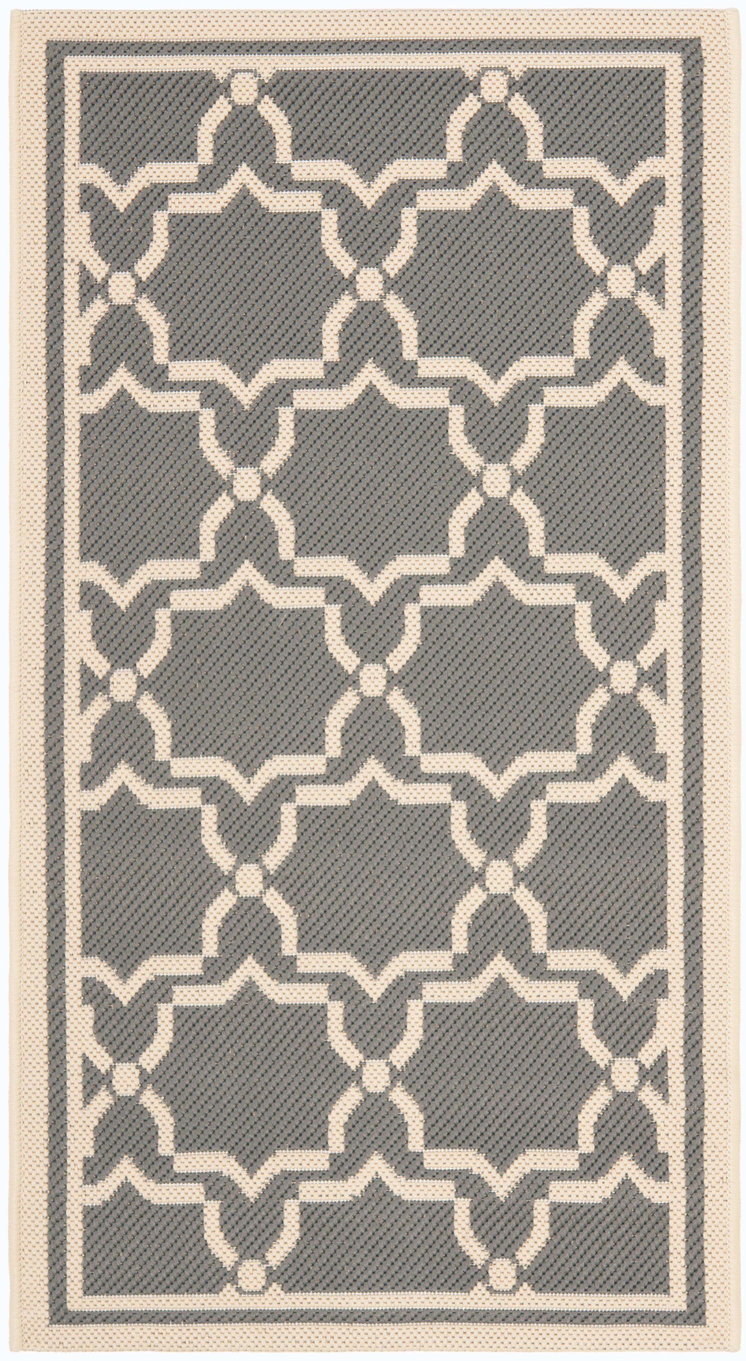 Modern Anthracite 5' x 7' Easy-Care Synthetic Area Rug