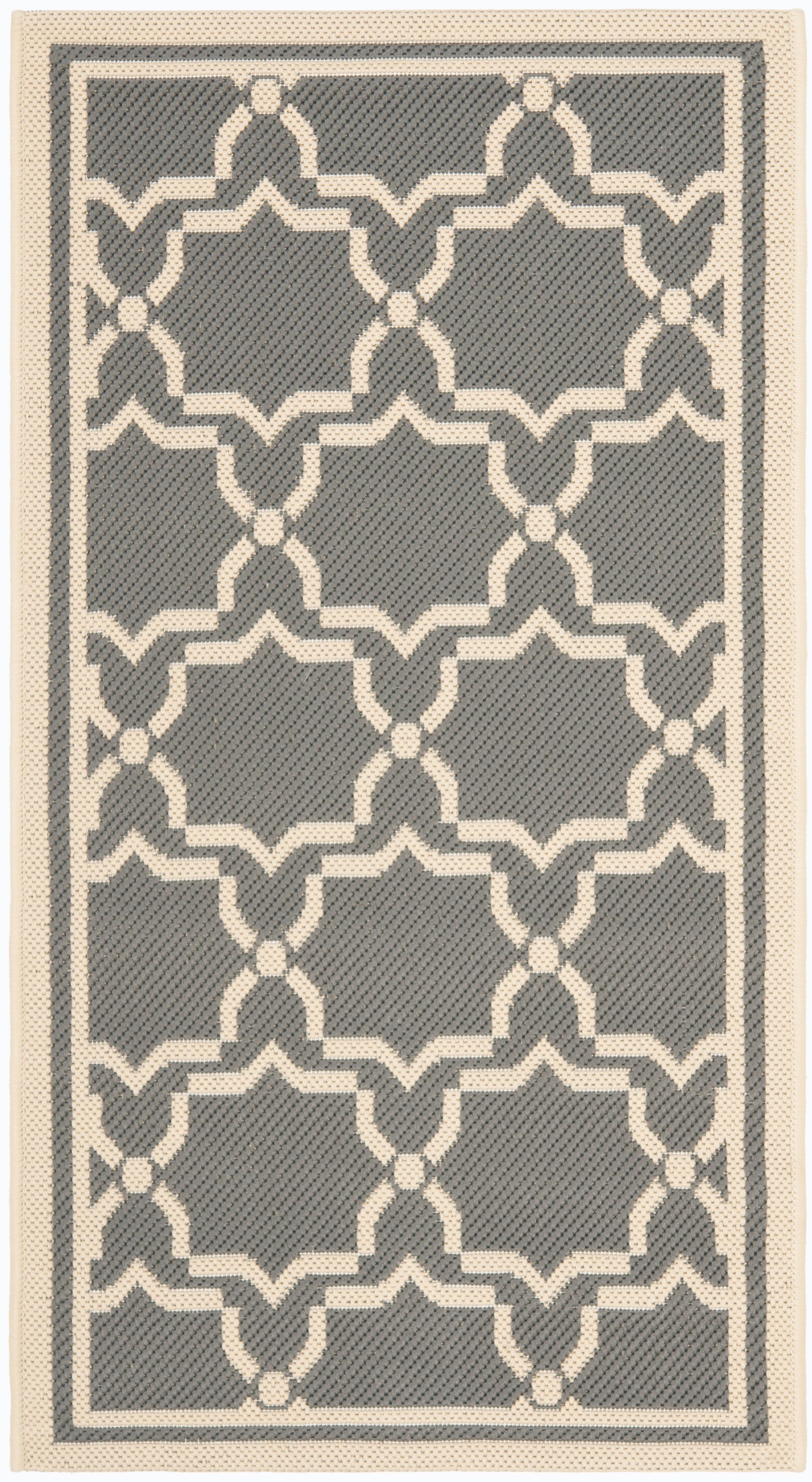 Modern Anthracite 5' x 7' Easy-Care Synthetic Area Rug