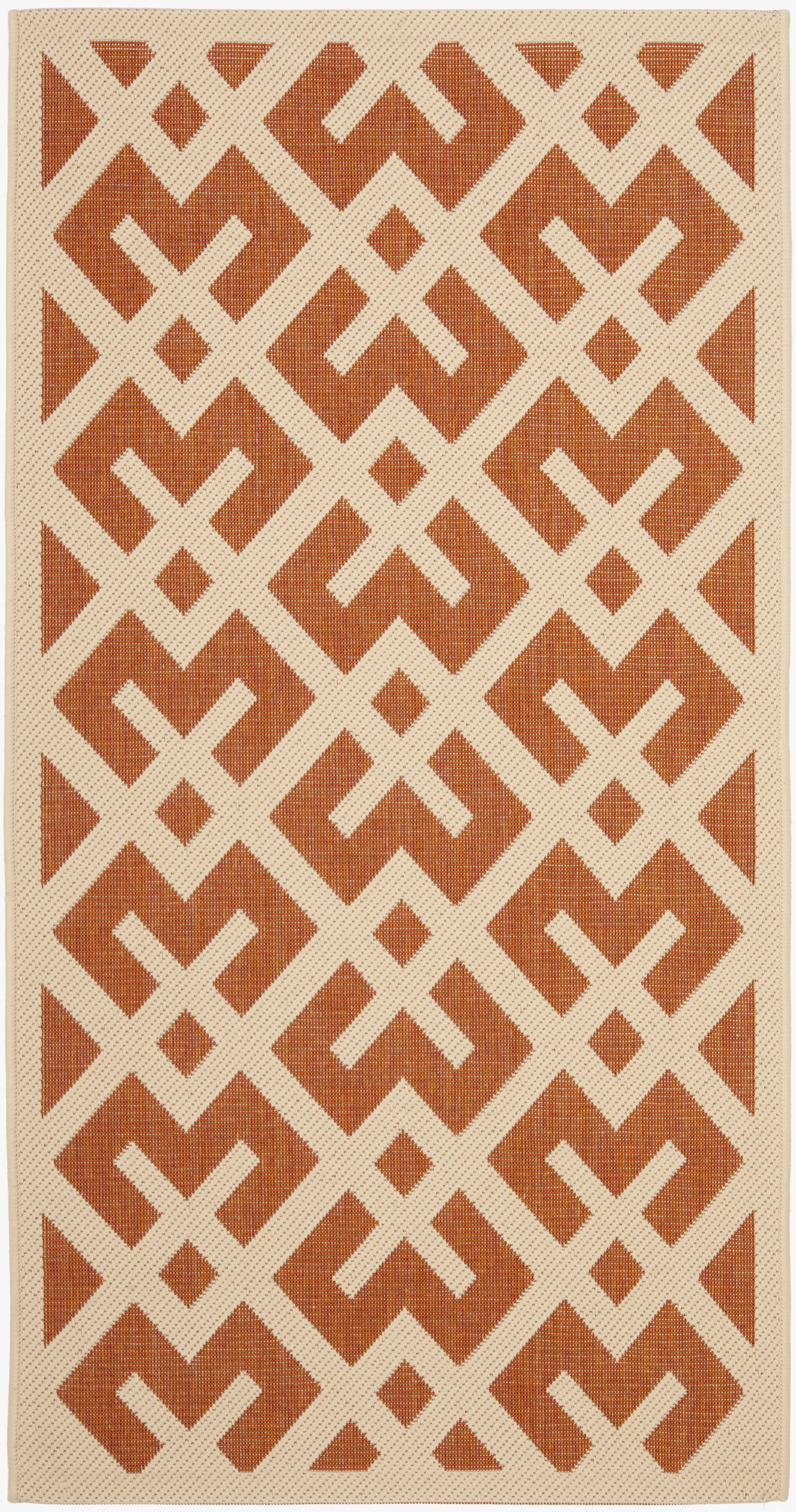 Terracotta and Bone Chic Indoor/Outdoor Area Rug, 31x4
