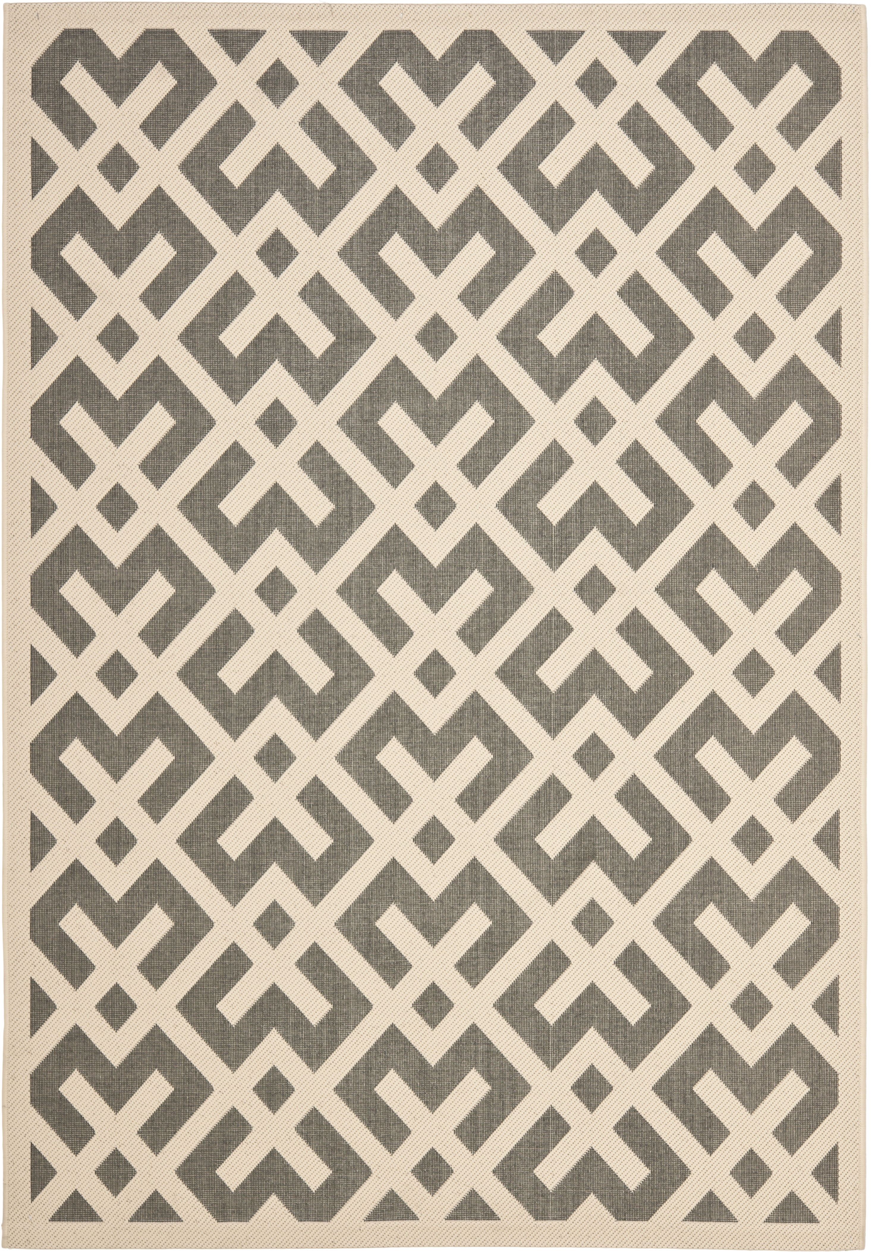 Contemporary Gray Rectangular Indoor/Outdoor Area Rug