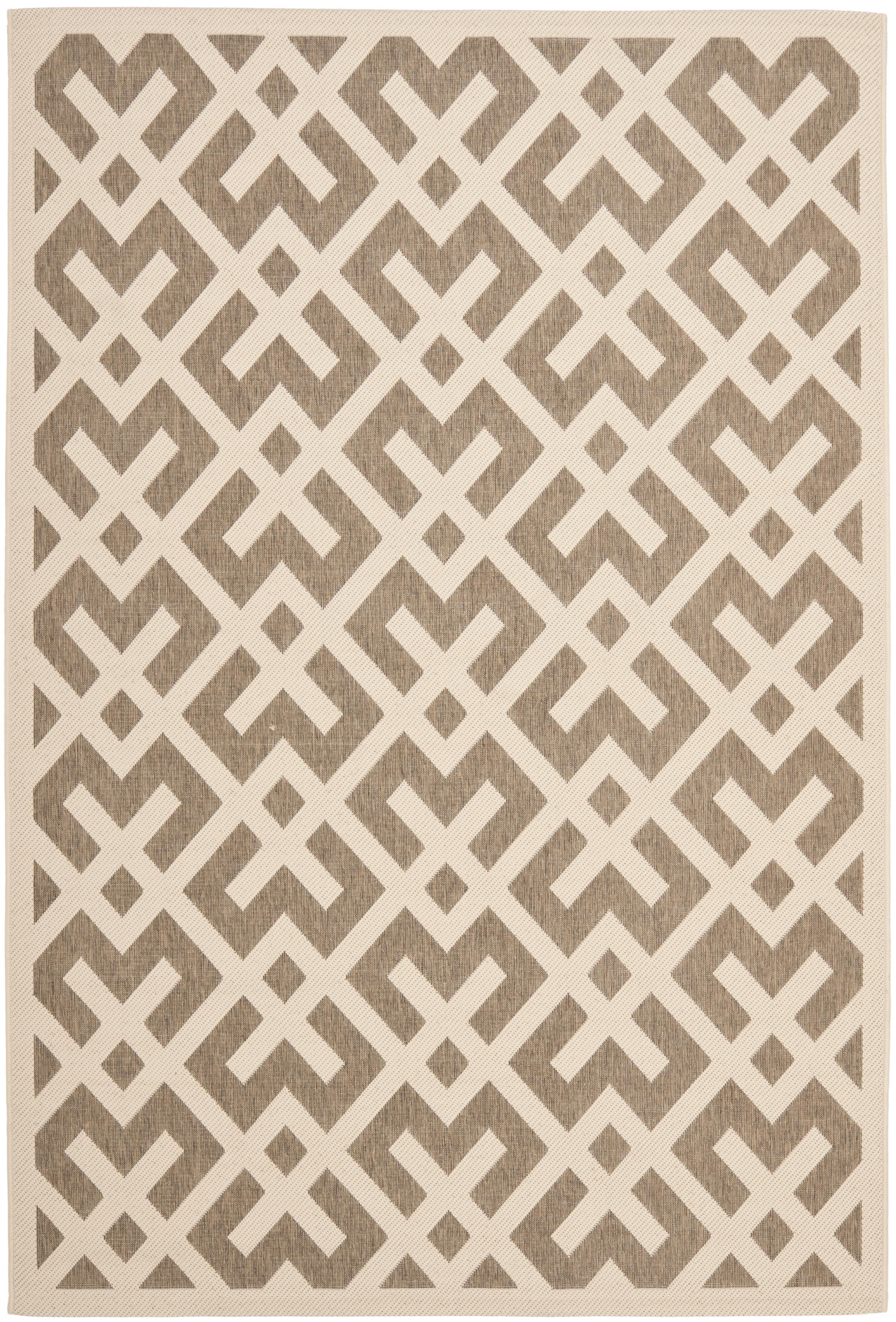 Contemporary Easy-Care 9' x 12' Brown Synthetic Area Rug