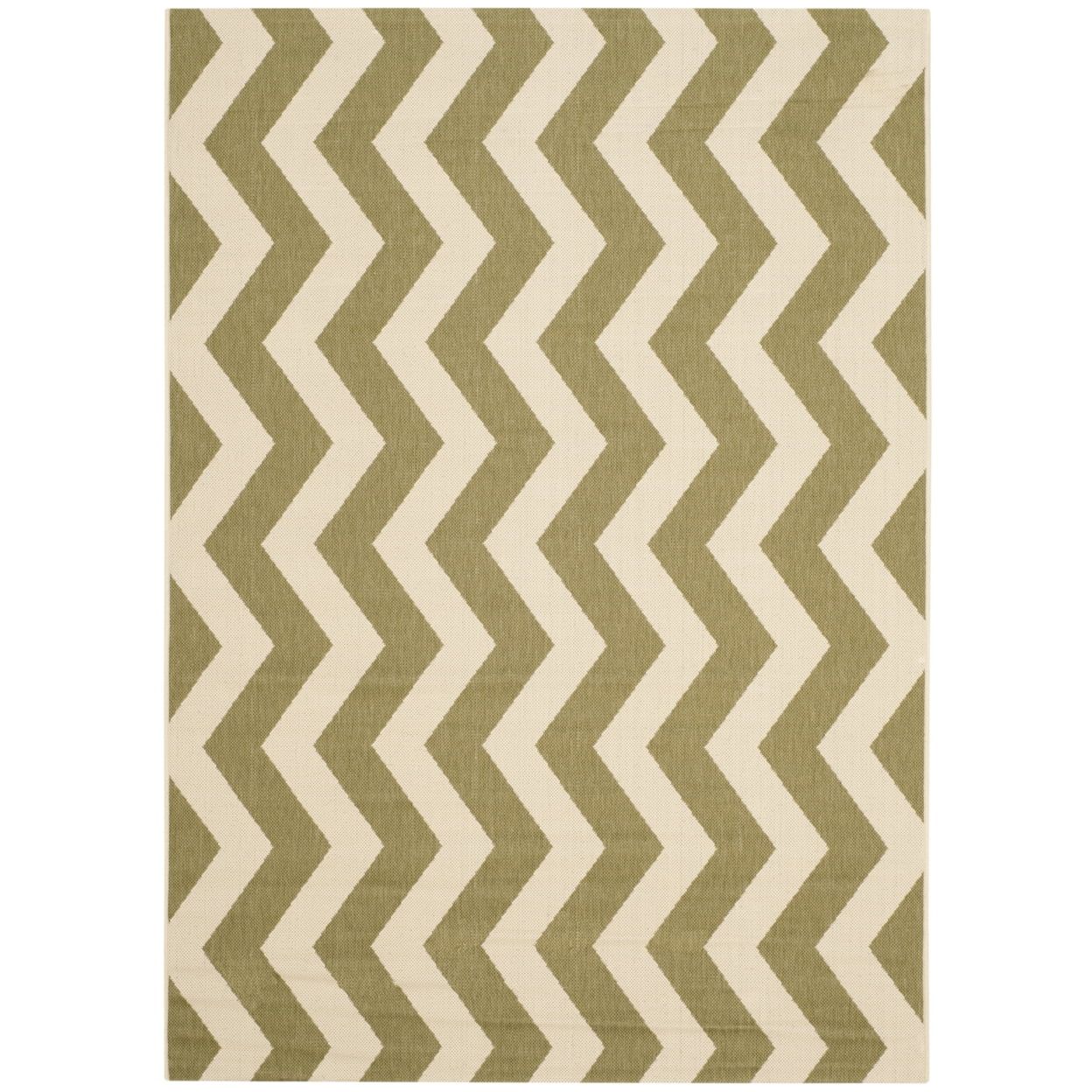 47" Green Synthetic Rectangular Stain-Resistant Rug