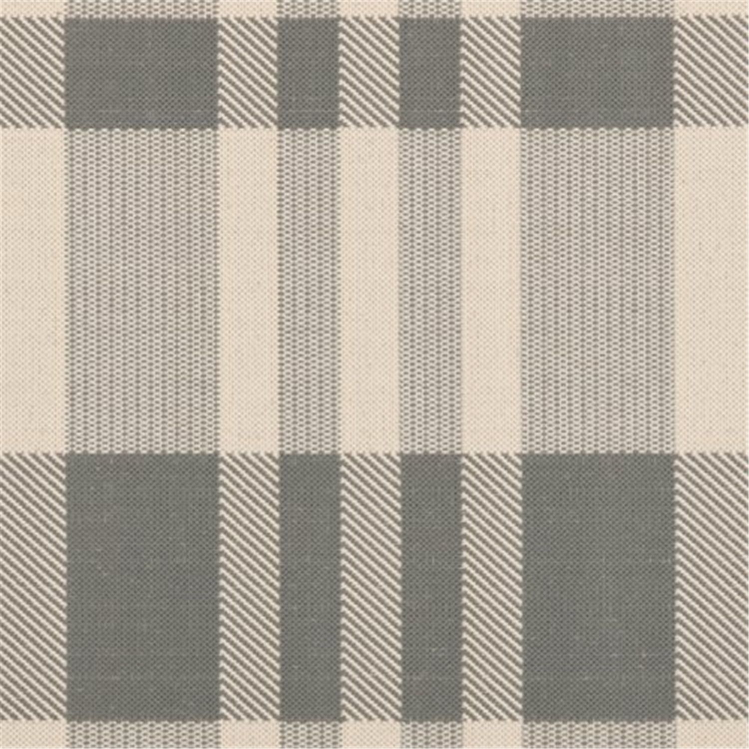 Grey and Bone Plaid 9' x 12' Synthetic Indoor/Outdoor Rug