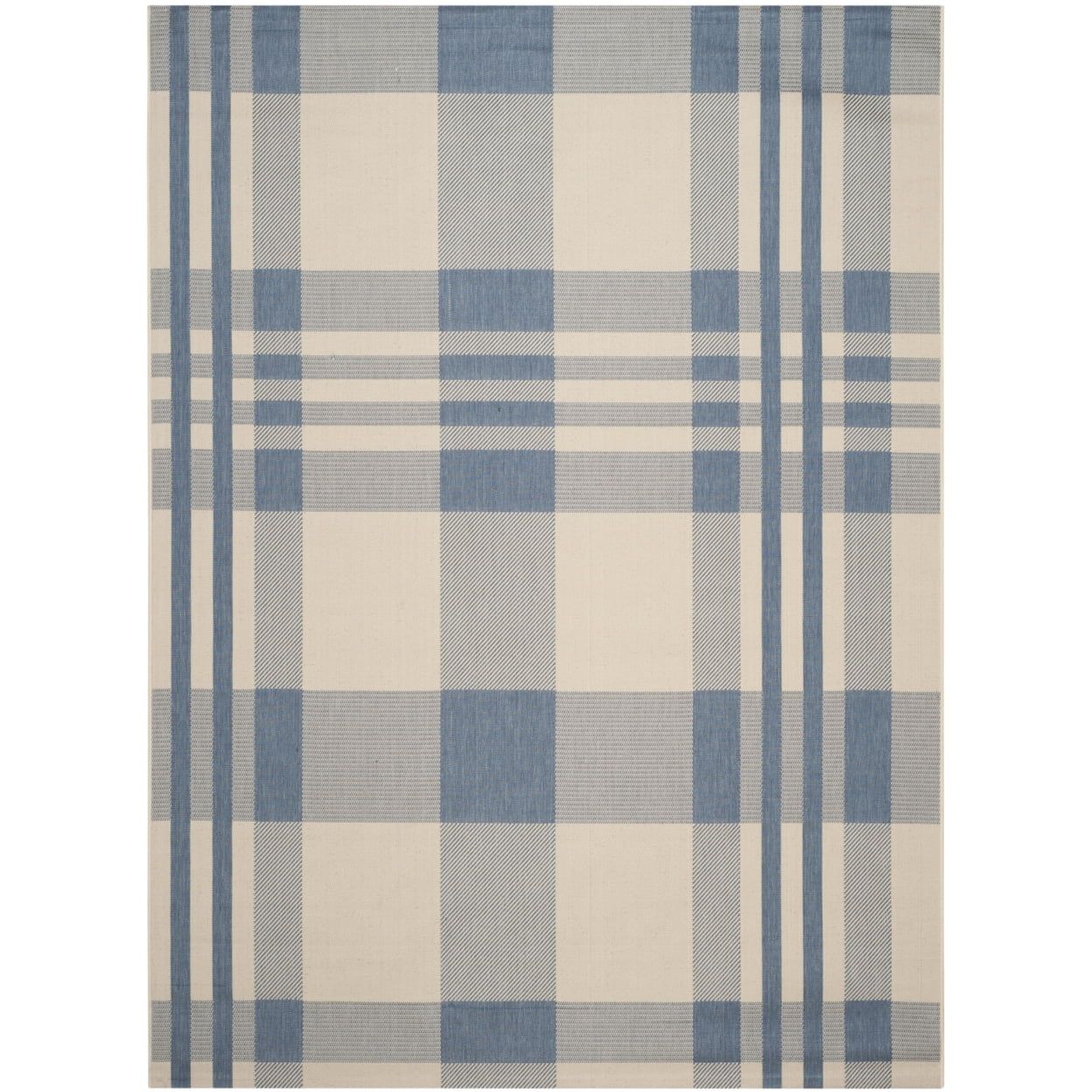 Rectangular Red/Bone Easy Care Synthetic Area Rug
