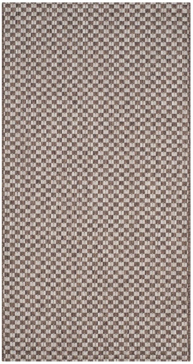 Light Brown and Grey Flat Woven Reversible Synthetic Rug, 2' x 3'7"