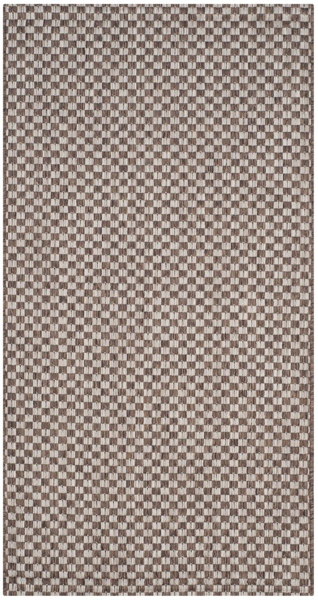 Light Brown and Grey Flat Woven Reversible Synthetic Rug, 2' x 3'7"