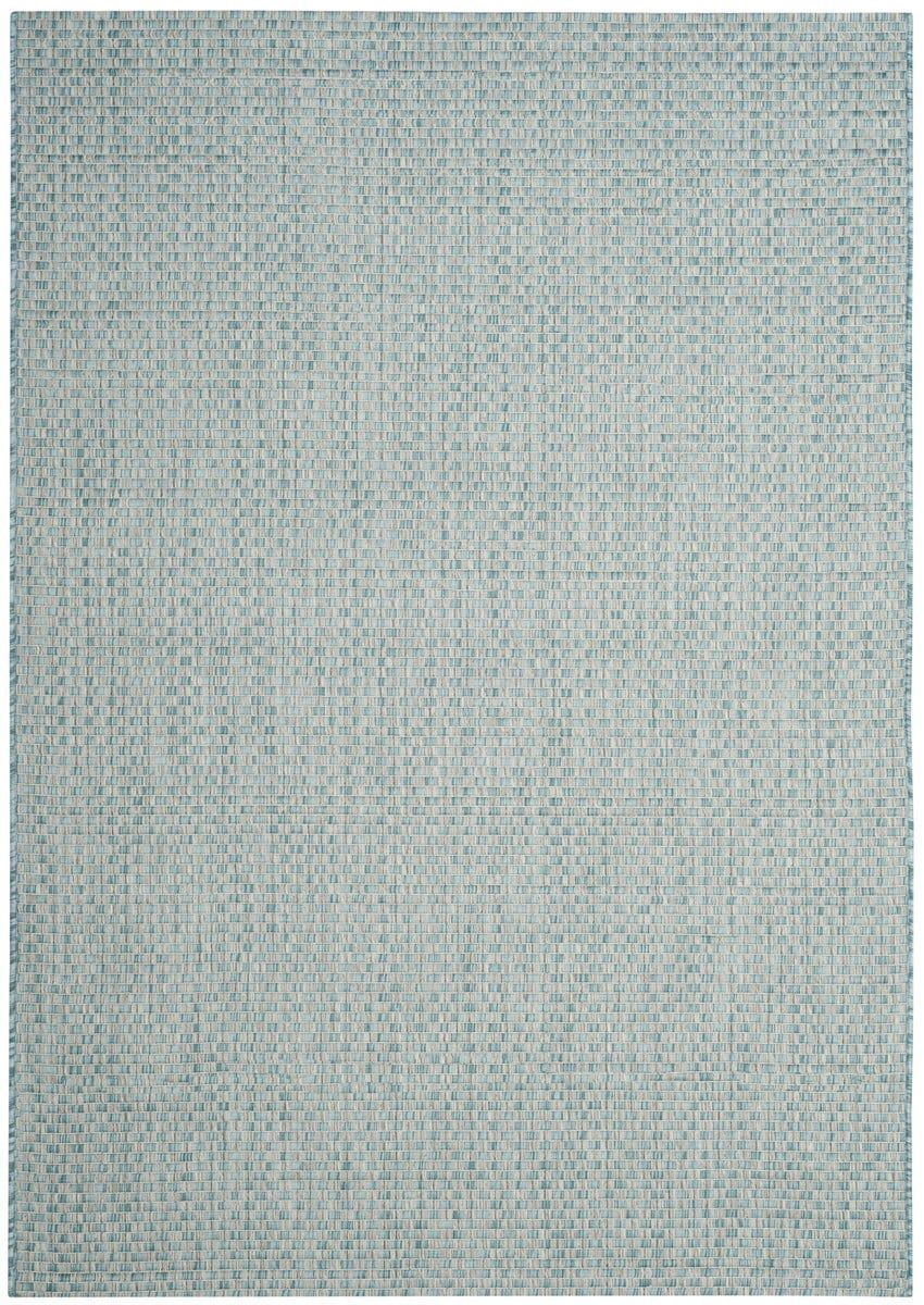 Light Blue and Grey Rectangular Synthetic Outdoor Area Rug