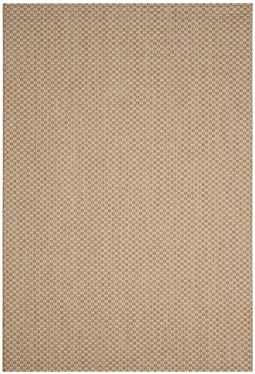 Natural Cream Rectangular Synthetic Indoor/Outdoor Area Rug