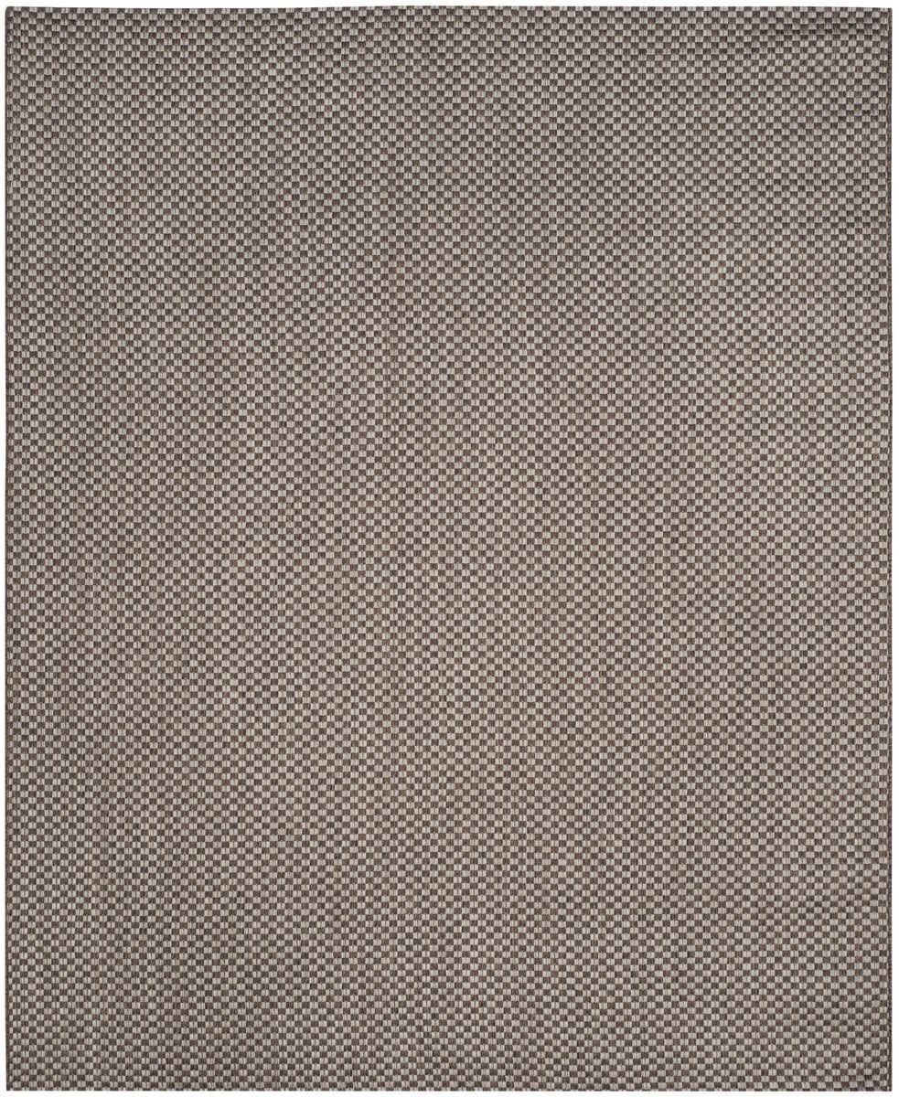 Light Brown & Light Grey Synthetic 9'x12' Easy-Care Outdoor Rug