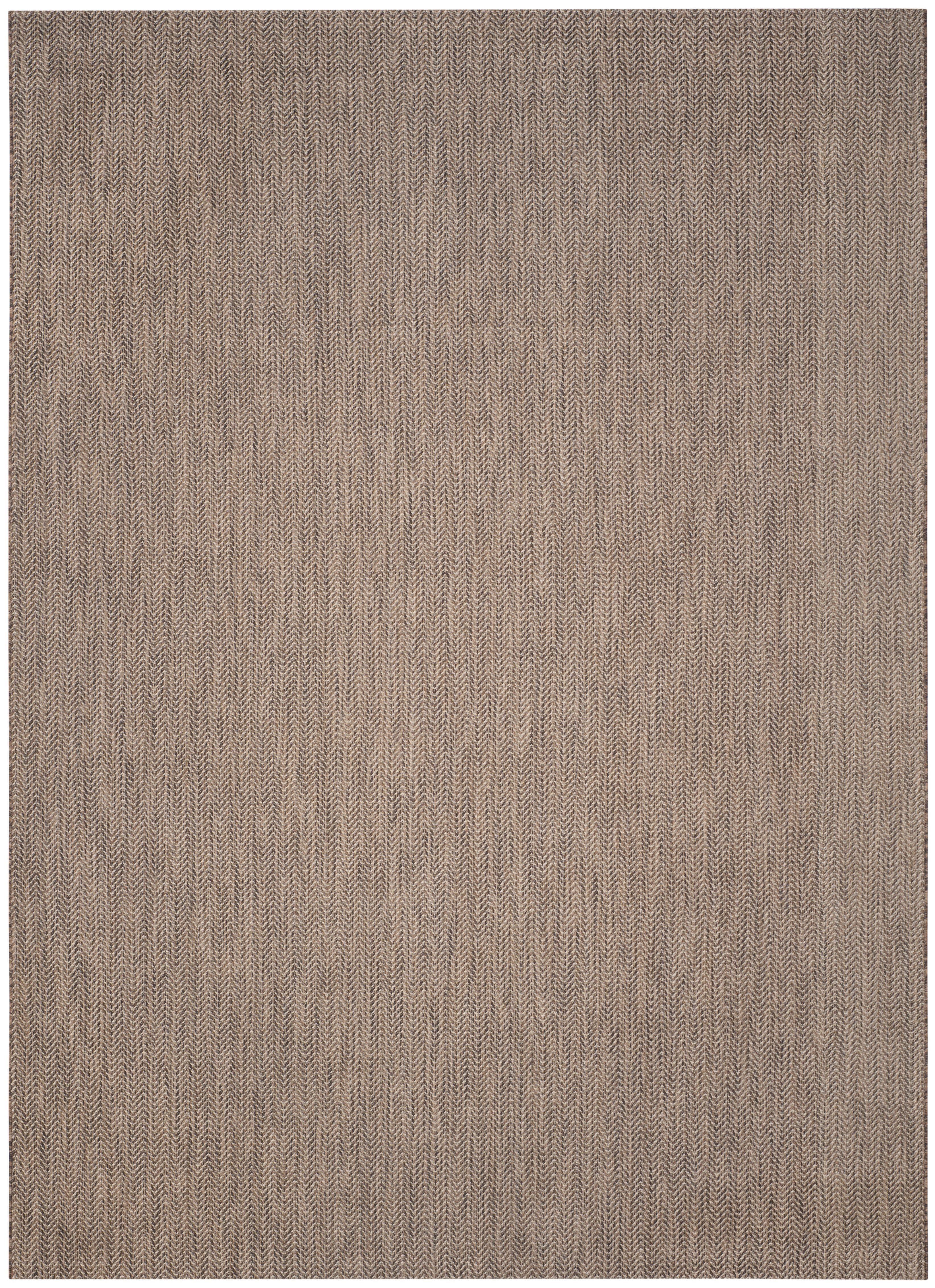 Brown and Beige Rectangular Synthetic 8' x 10' Non-slip Rug