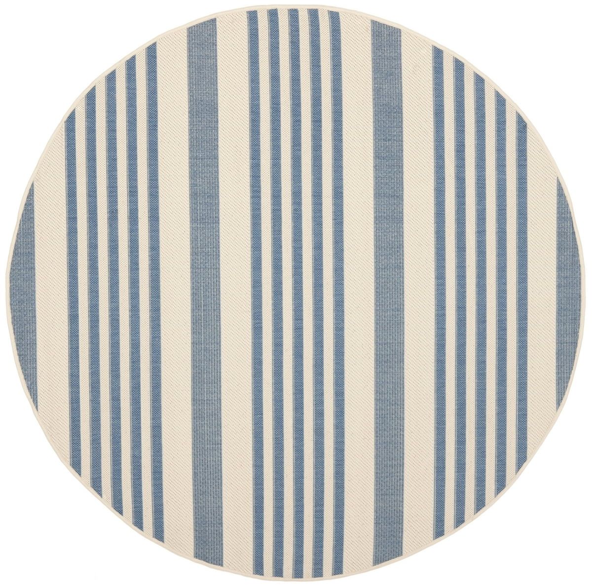 Coastal Charm Easy-Care Blue Synthetic 4' Round Area Rug