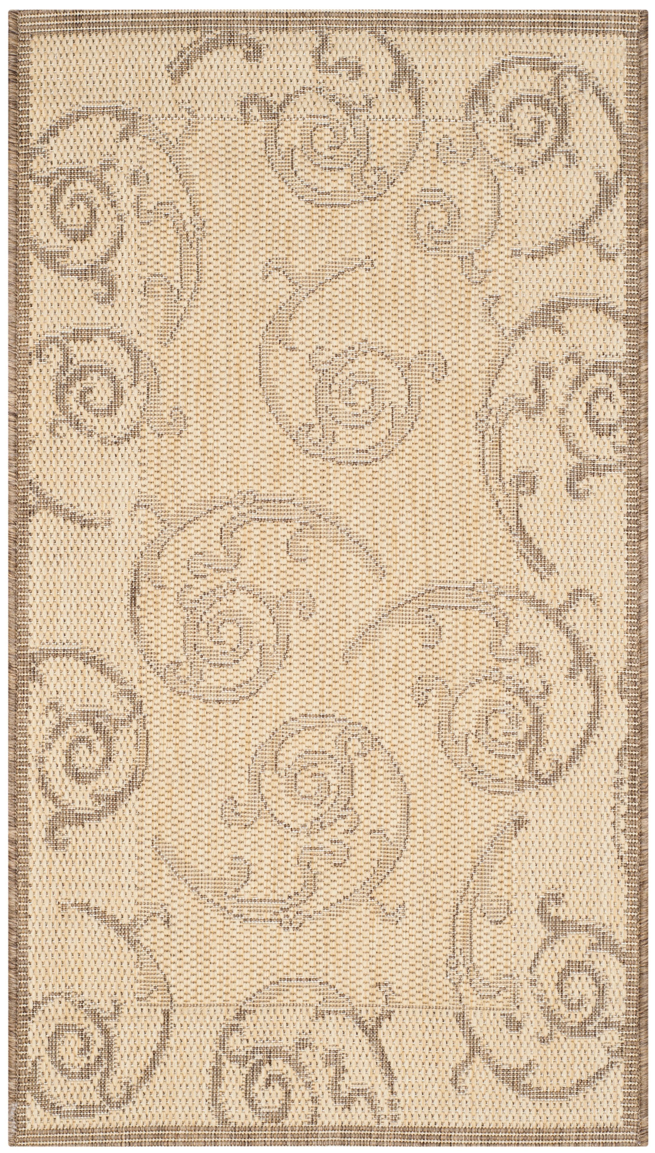 Courtyard Charm 43''x24'' Natural/Brown Synthetic Rectangular Rug