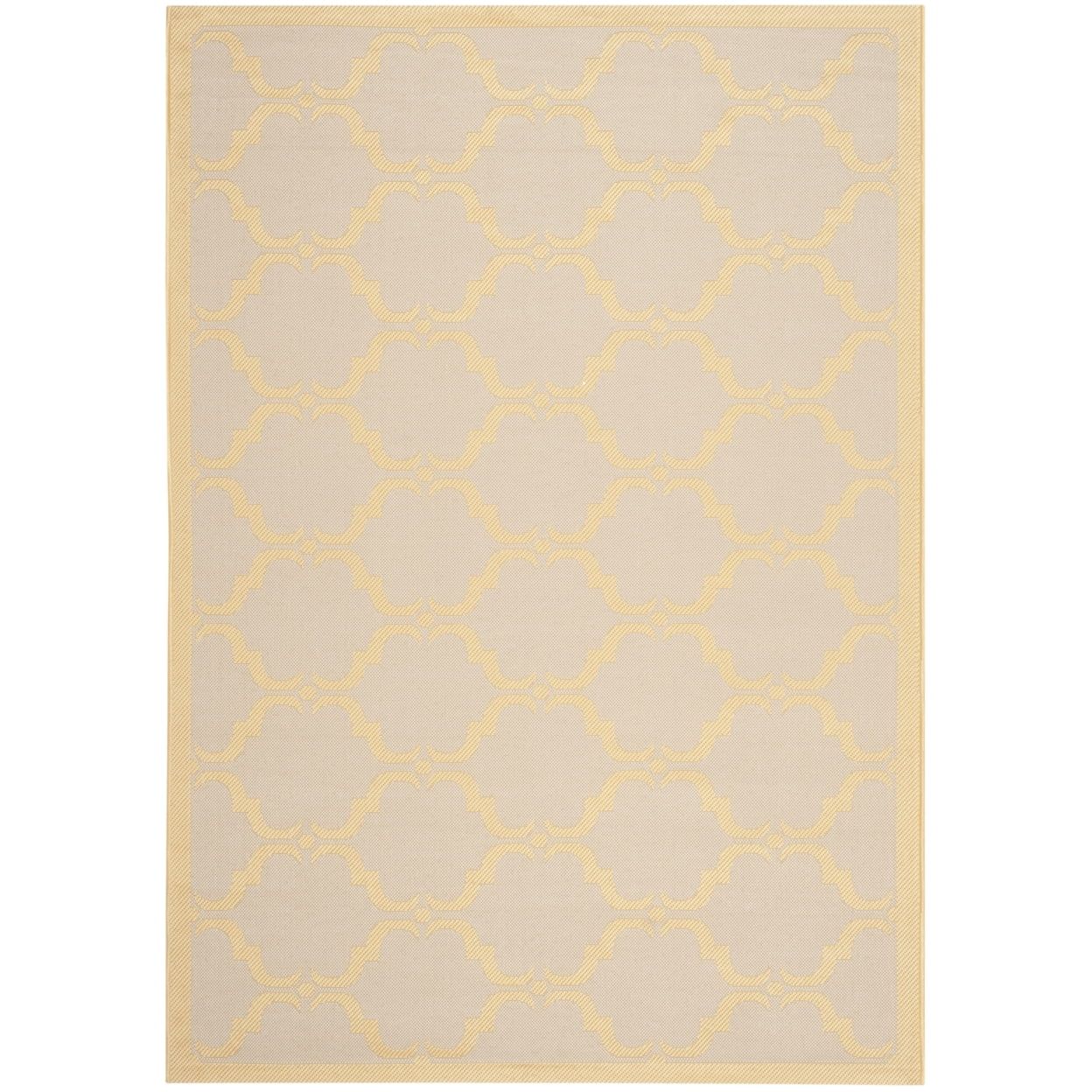 Golden Bliss 59"x84" Synthetic Flat-Woven Reversible Outdoor Rug