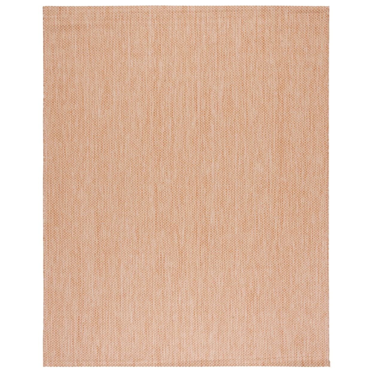 Natural Cream Synthetic Indoor Outdoor Area Rug 6'7" x 9'6"