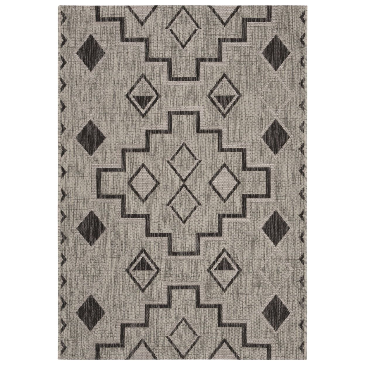 Aidan Grey 47"x67" Contemporary Easy-Care Indoor/Outdoor Rug