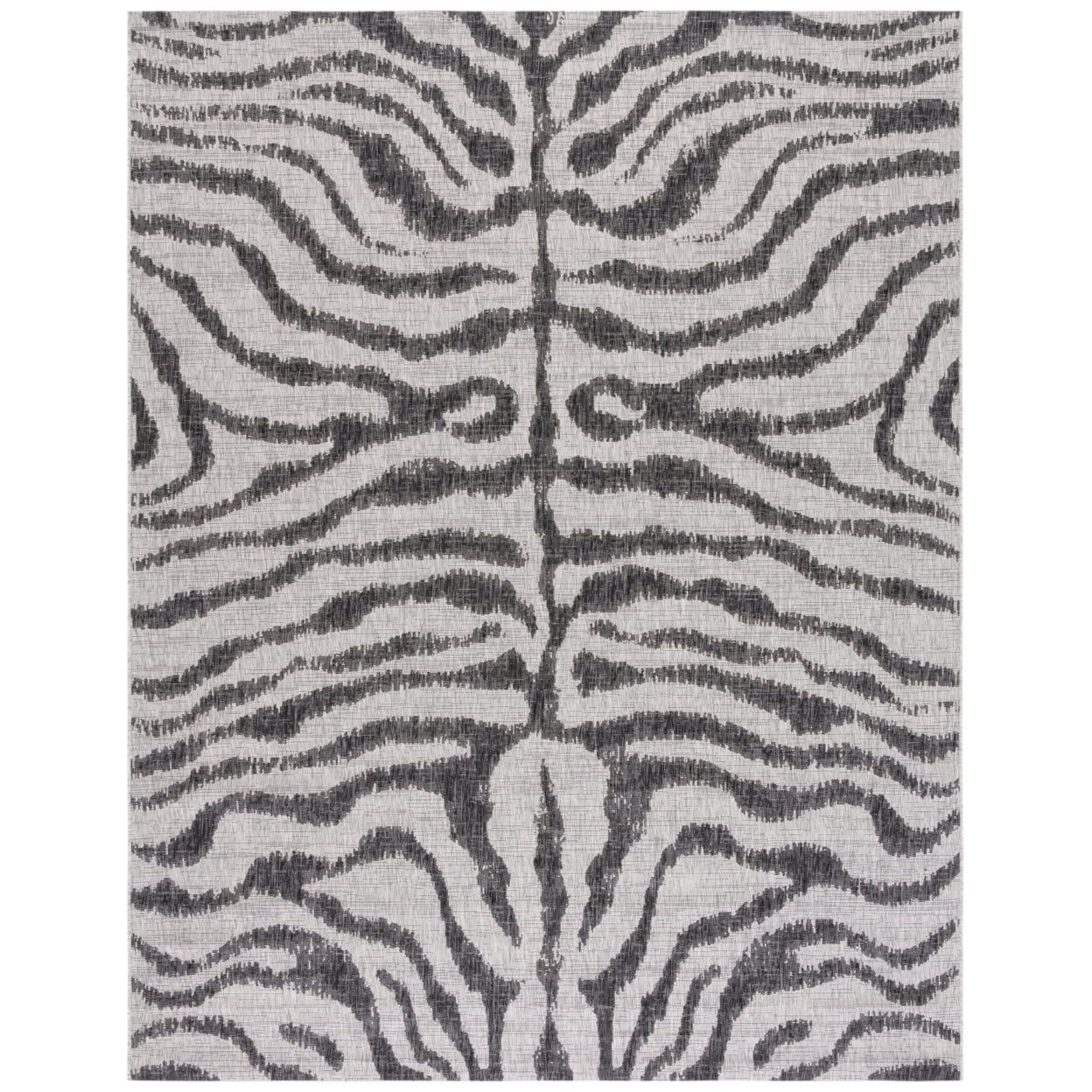 Round Black Synthetic Non-slip Stain-resistant Rug, 54"