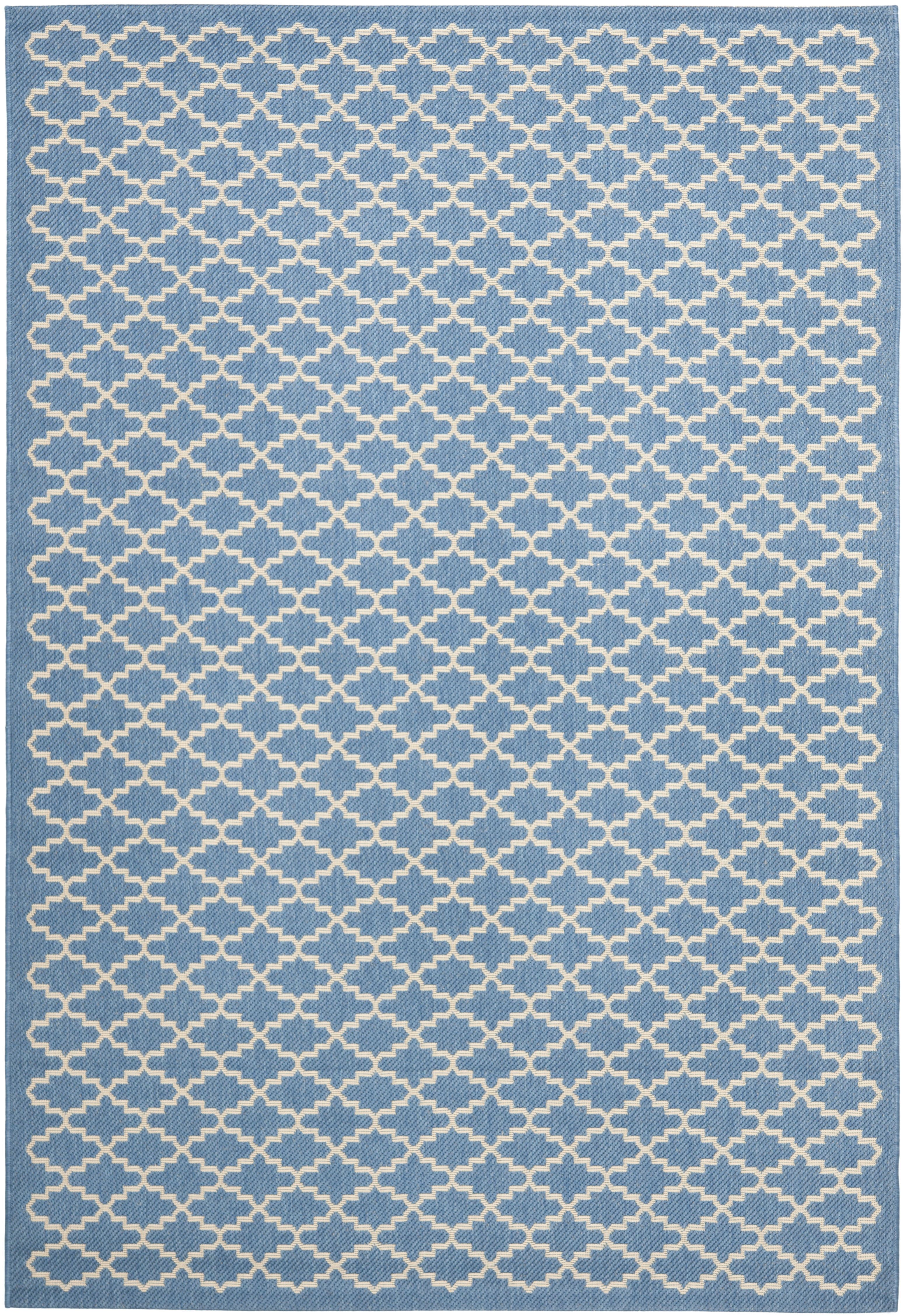 47" Blue Synthetic Easy Care Rectangular Area Rug