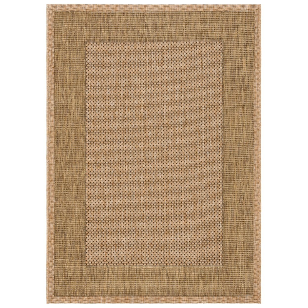 Natural Gold Synthetic Easy Care Indoor Outdoor Rug 2'7" x 5'