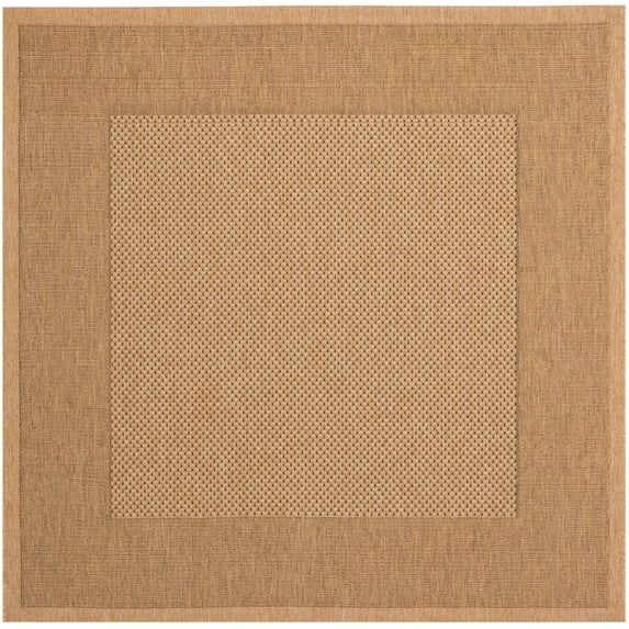 Natural Gold Square Indoor Outdoor Synthetic Rug