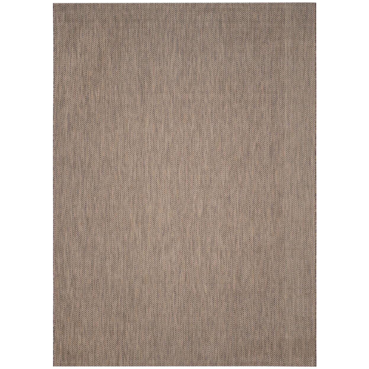 Taupe and Greige Chevron Indoor/Outdoor Area Rug