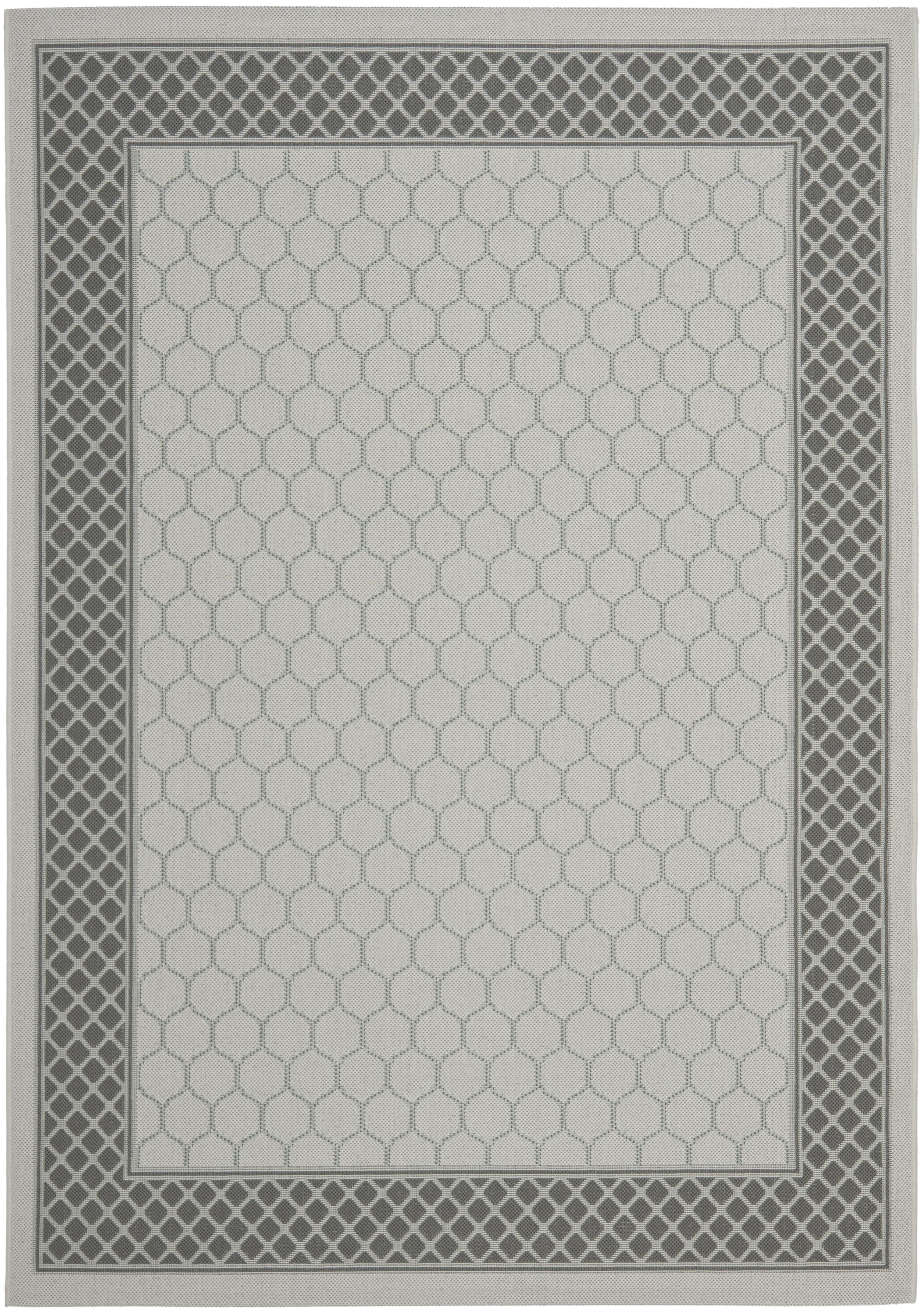 Light Grey/Anthracite Rectangular Synthetic Outdoor Area Rug