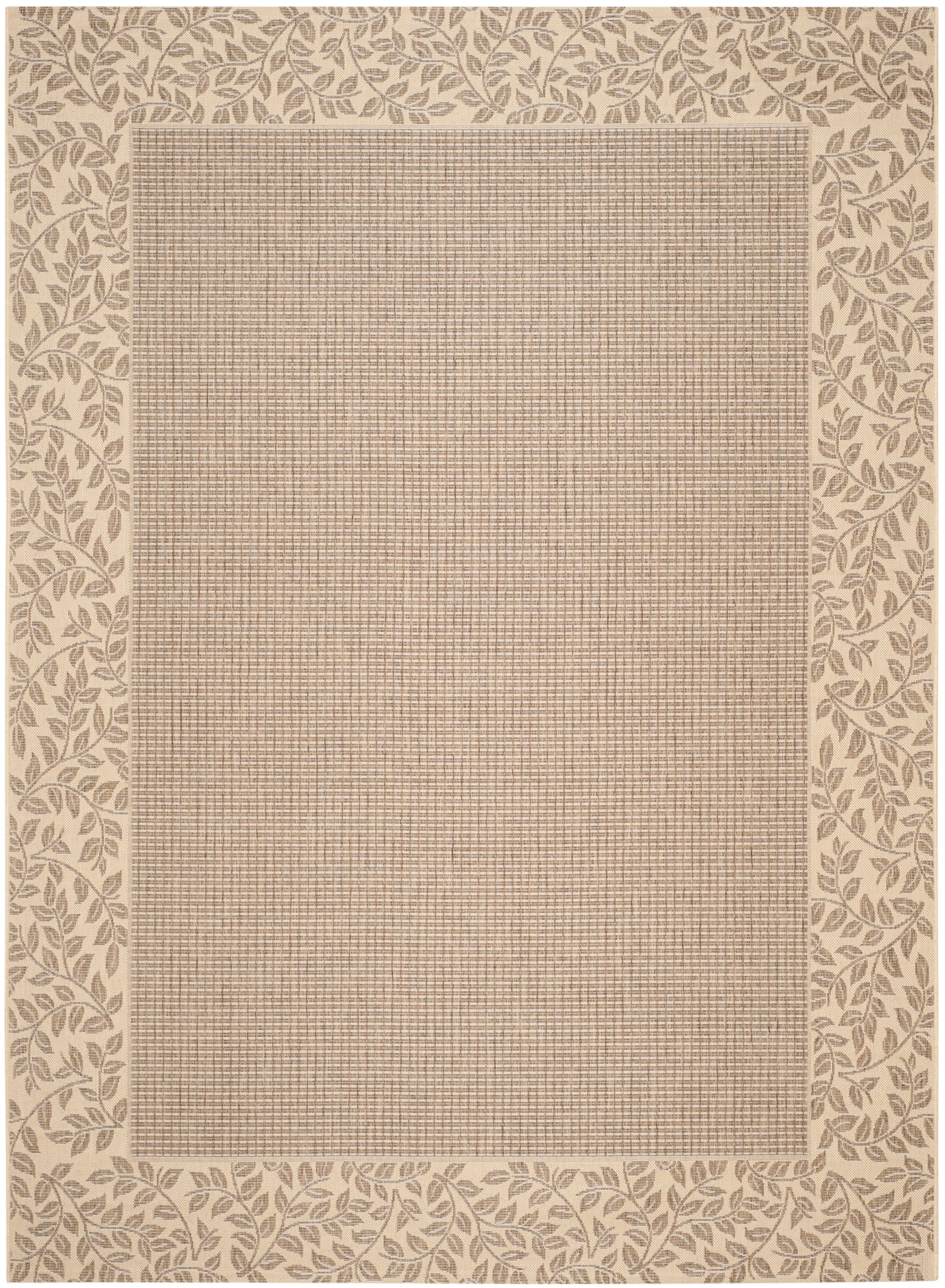 Brown and Natural Synthetic Reversible Indoor/Outdoor Rug