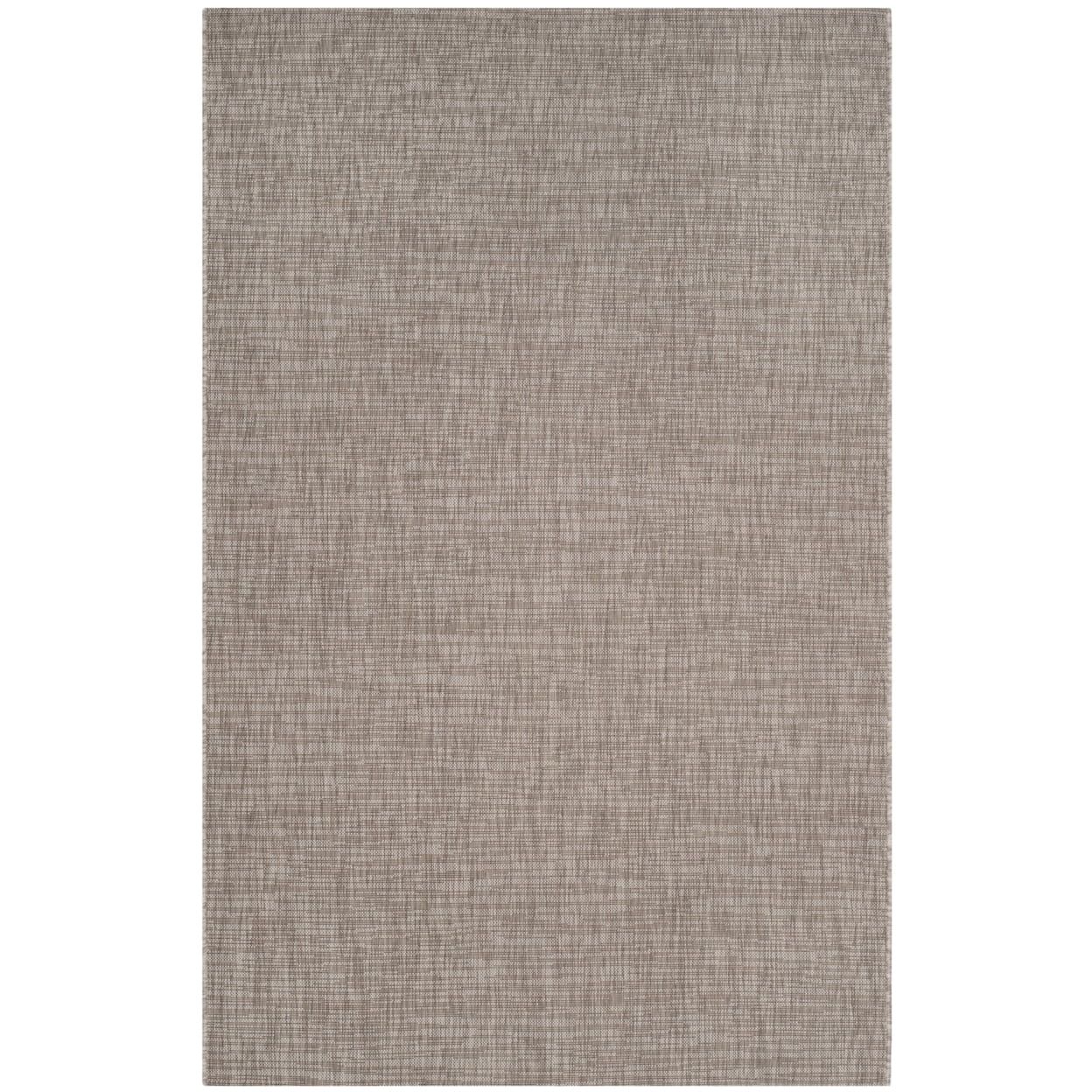 Round Gray Synthetic Easy Care Stain-Resistant Rug