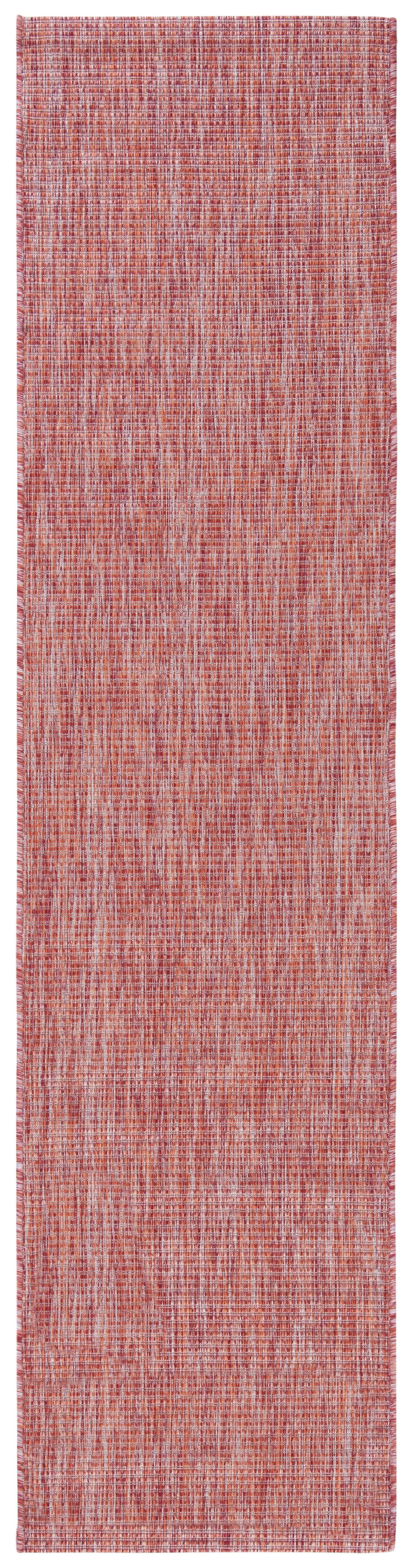 Red Synthetic Easy Care Indoor/Outdoor Runner Rug, 2'2" x 9'