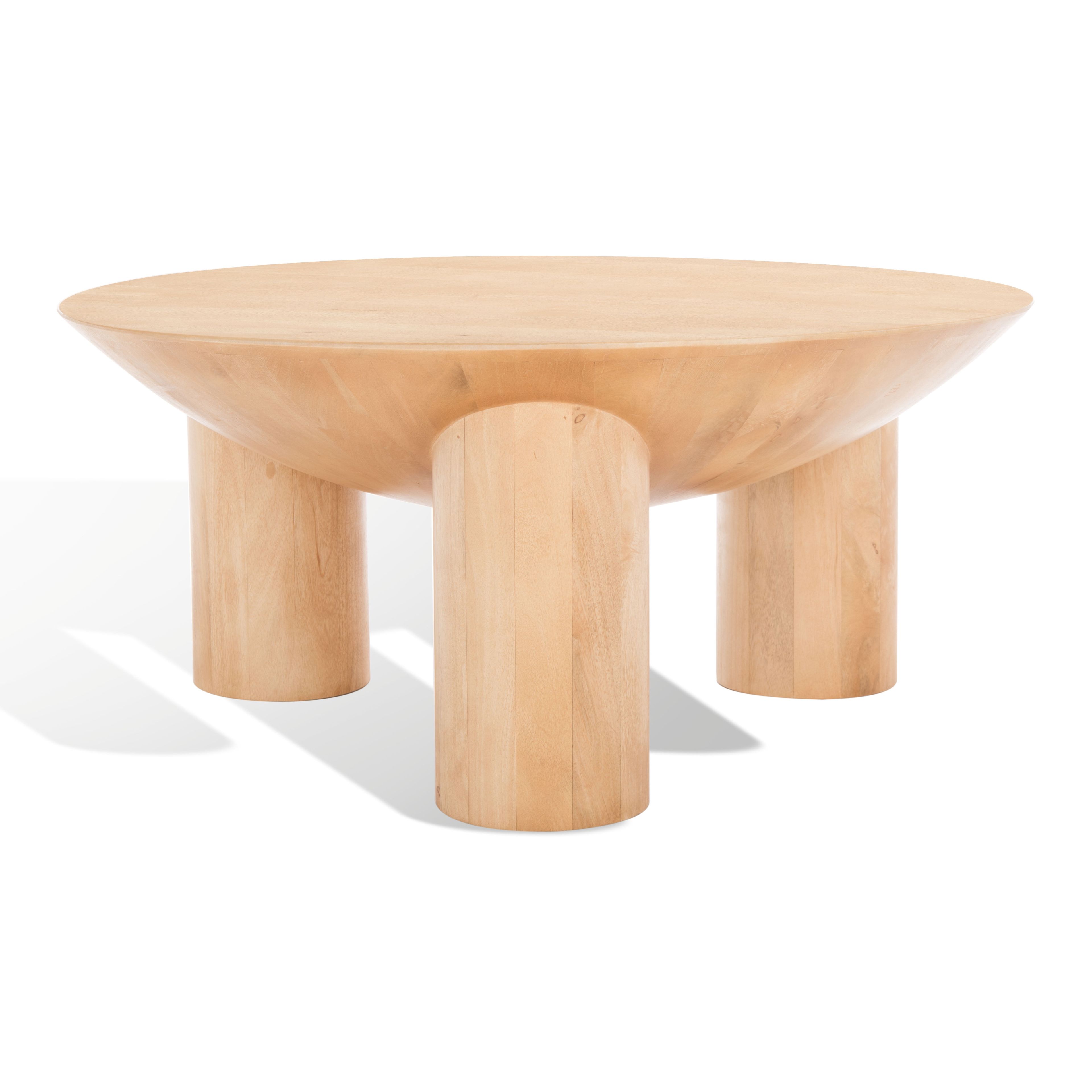 Calhoun Round Natural Mango Wood Coffee Table - 35"