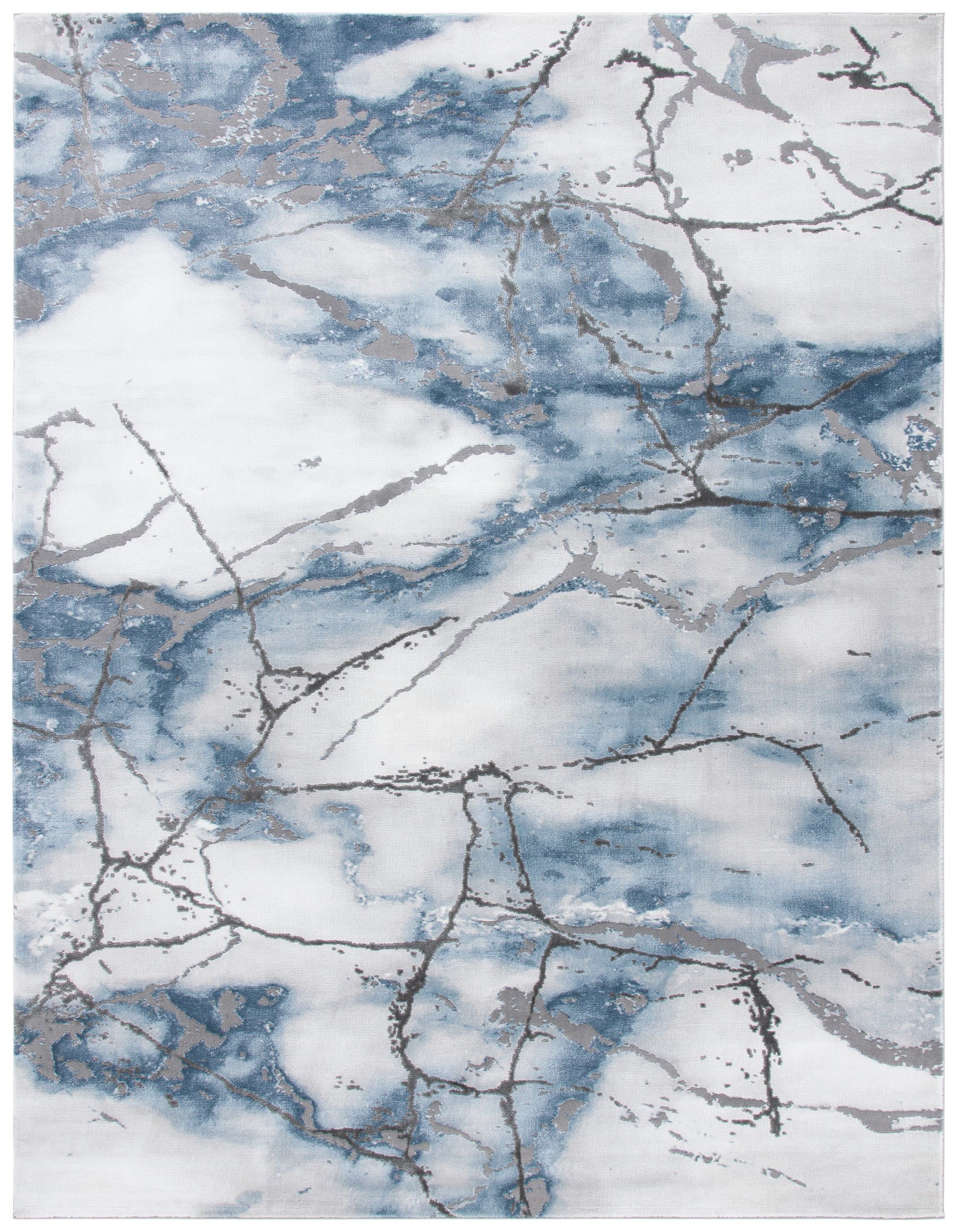 SAFAVIEH Craft Paul Abstract Marble Area Rug, 10'6" x 14', Grey/Blue