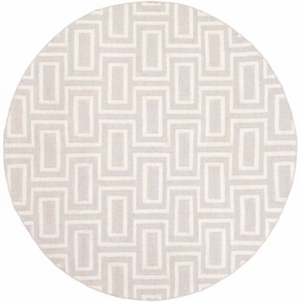 Gray and Ivory Geometric Wool 9' x 12' Area Rug