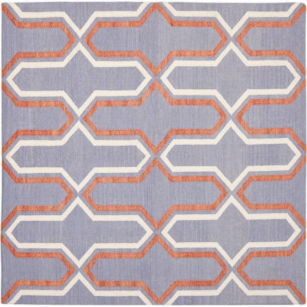 SAFAVIEH Dhurrie Alexis Geometric Moroccan Wool Area Rug, Purple/Multi, 5' x 8'