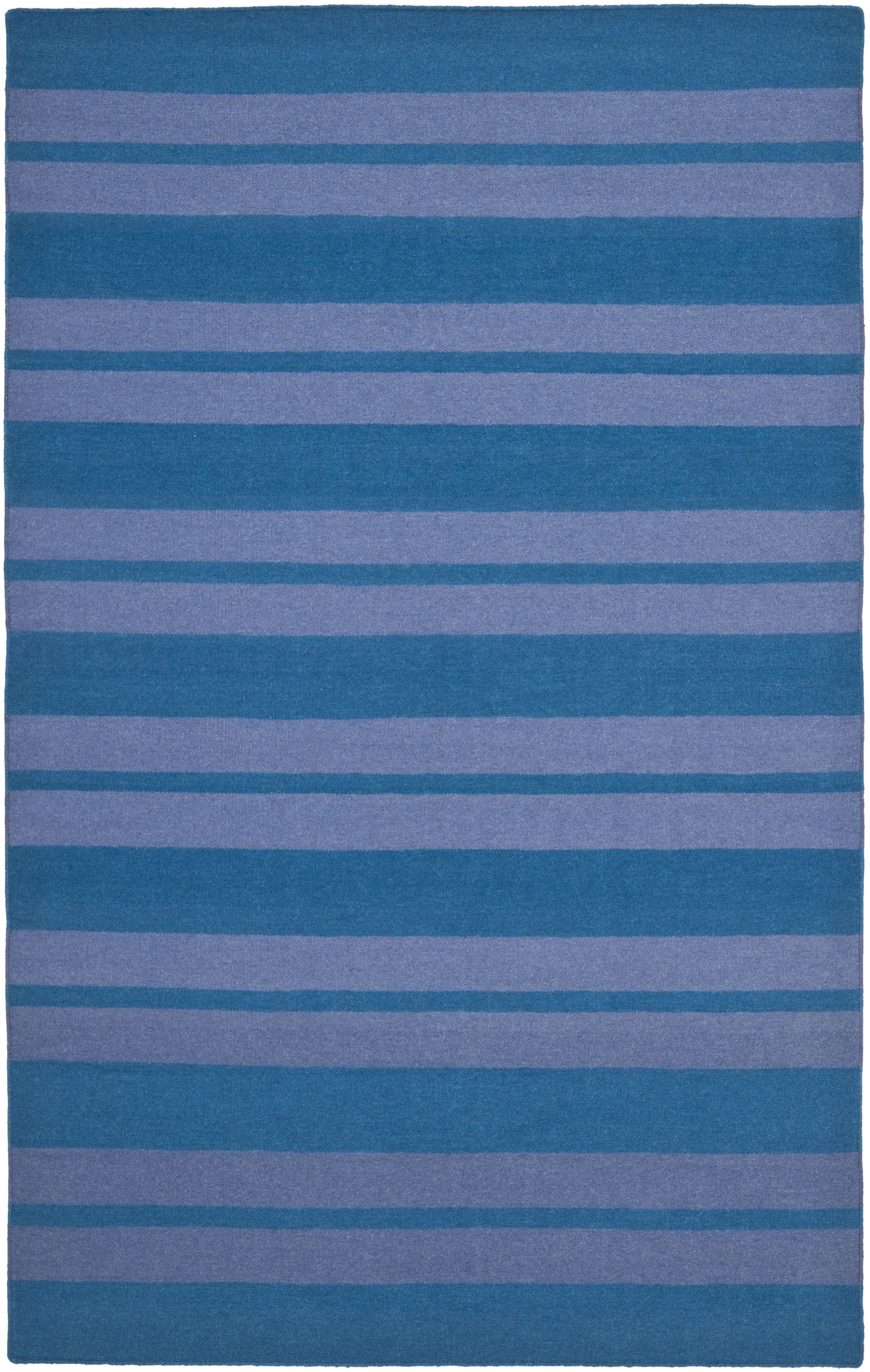 Turquoise and Lavender Geometric Wool Area Rug, 3' x 5'