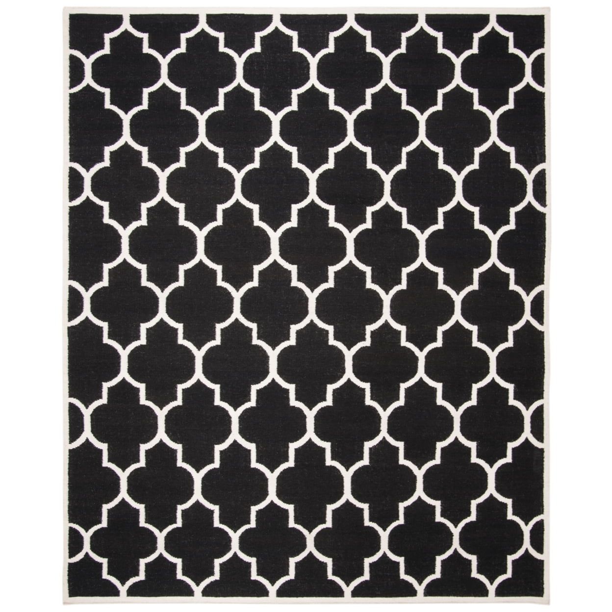 Ivory Geometric 6' x 9' Handmade Wool Area Rug