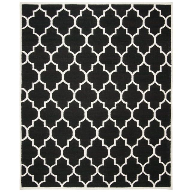 Ivory Geometric 6' x 9' Handmade Wool Area Rug