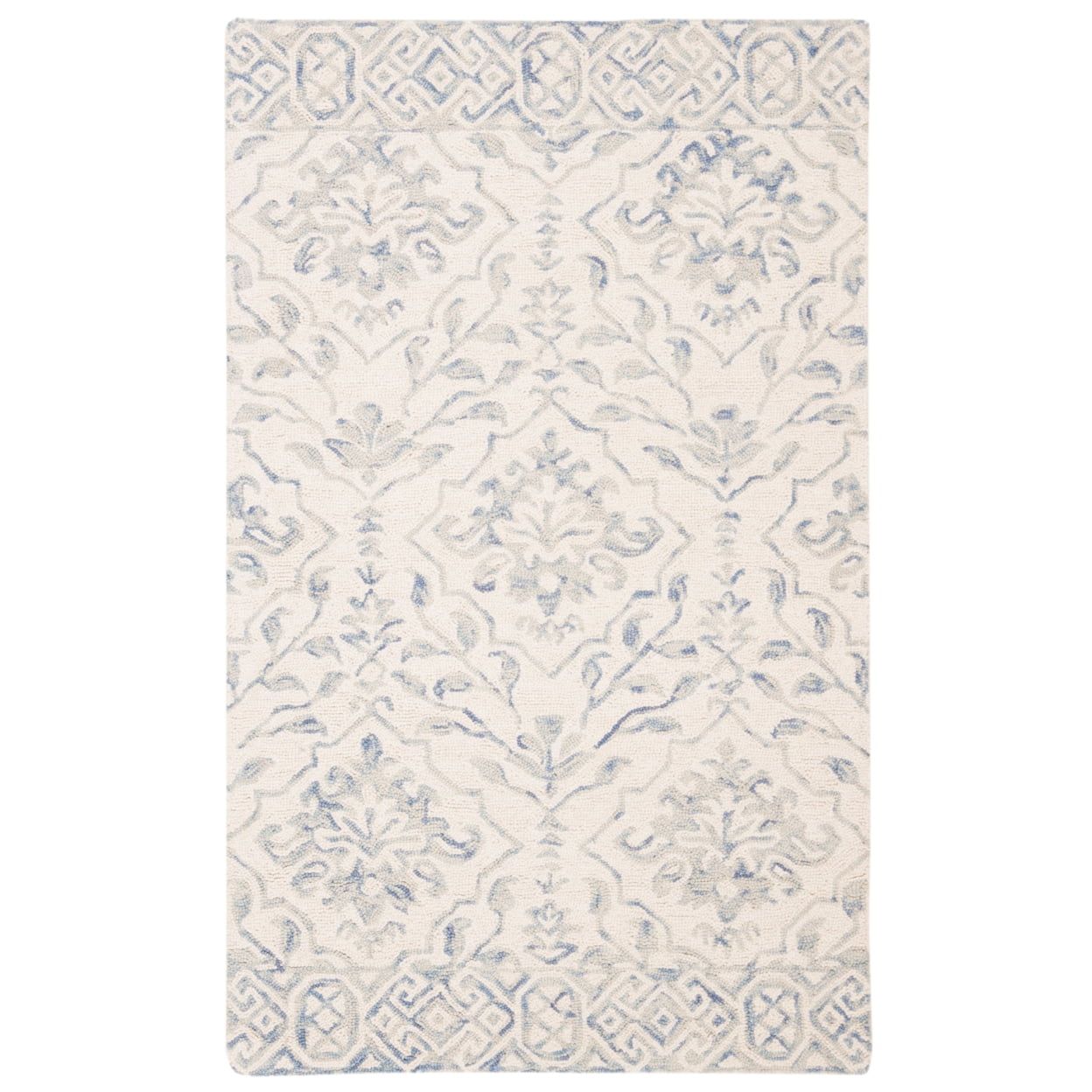 Hand-Tufted Artisan Wool Area Rug in Light Blue/Ivory, 3' x 5'