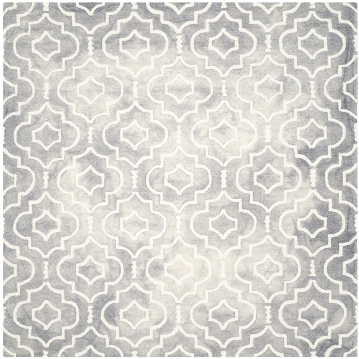 Hand-Tufted Artisanal Grey and Ivory Wool 7' Square Rug