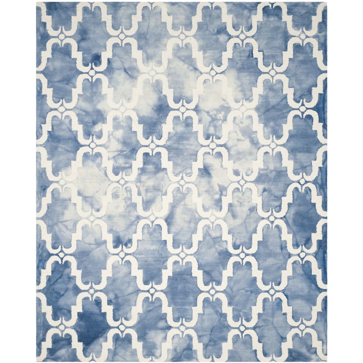 Hand-Tufted Woolen Artistry Blue/Ivory Rectangular Rug 2' x 3'