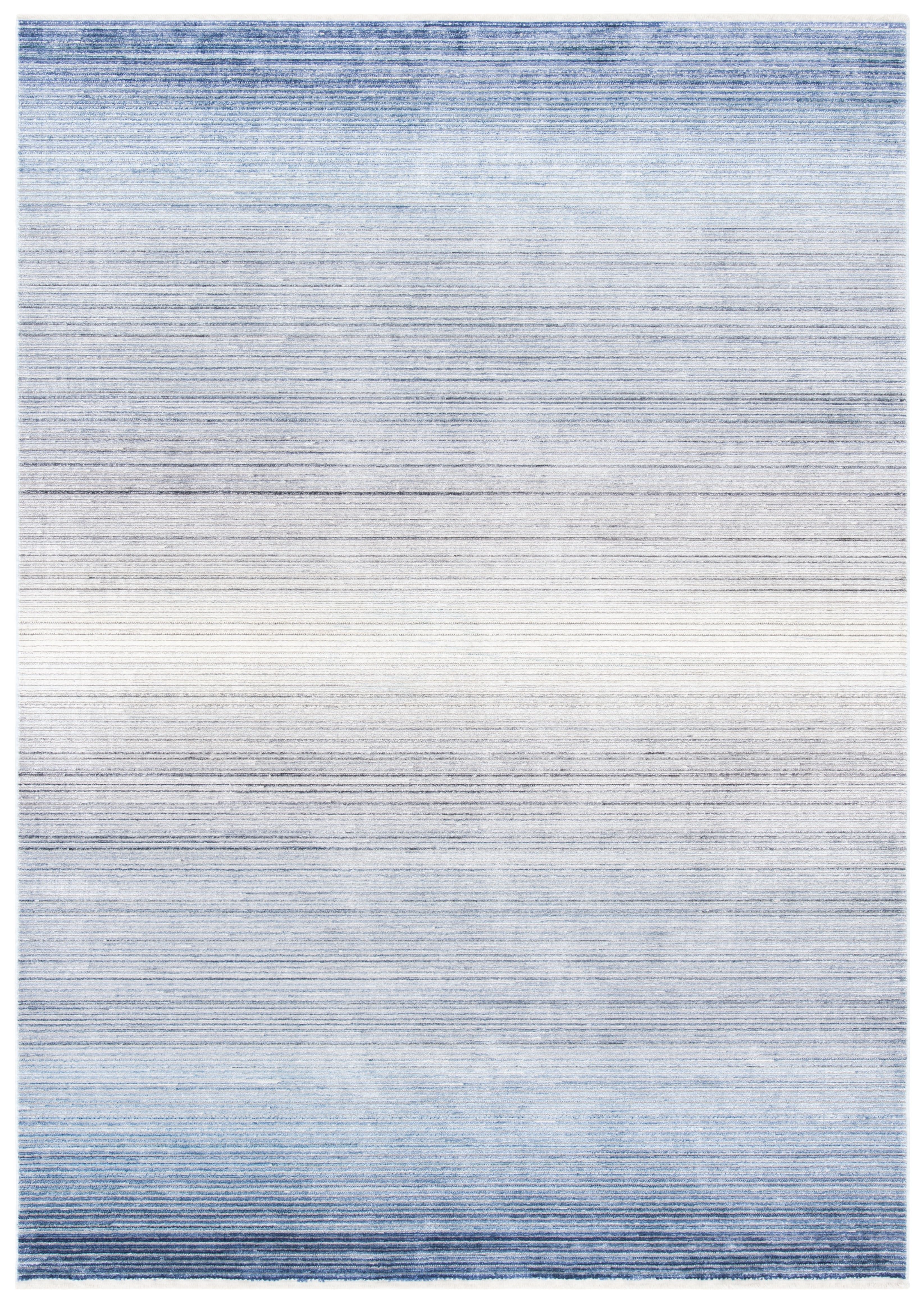 Elegant Blue and Ivory Hand-Knotted Viscose 9'x12' Rug