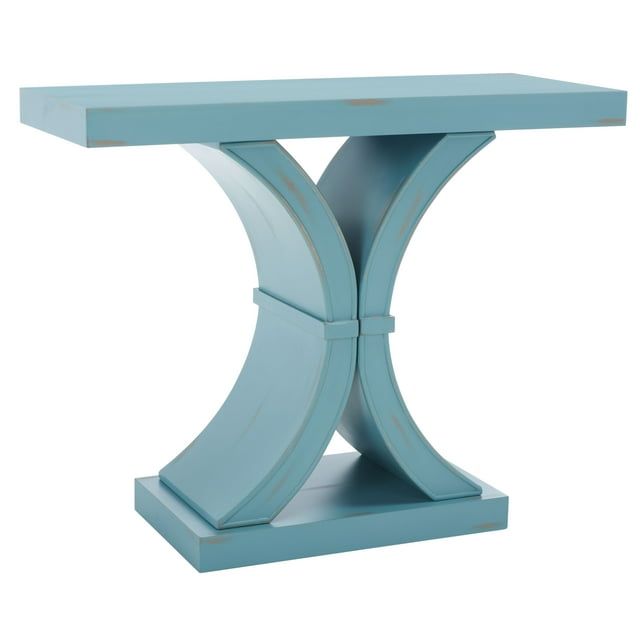 Dryden Soft Blue Wood Console Table with Storage - 40" W