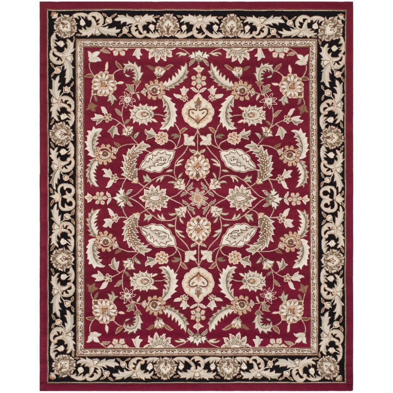 Handmade Red and Beige Reversible Wool Area Rug, 8' x 10'