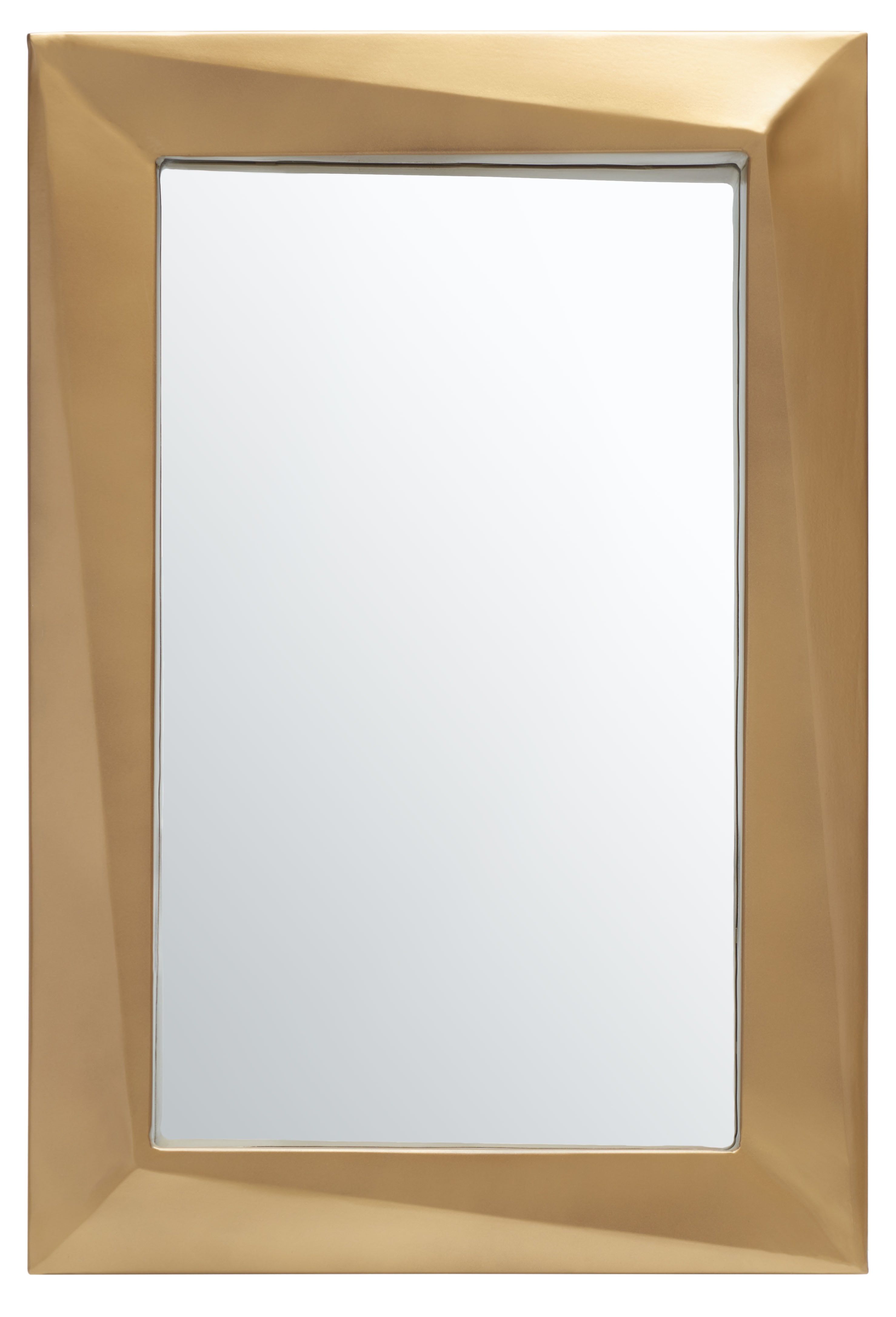 Ellarose 24" Gold Rectangular Wood Wall Mirror