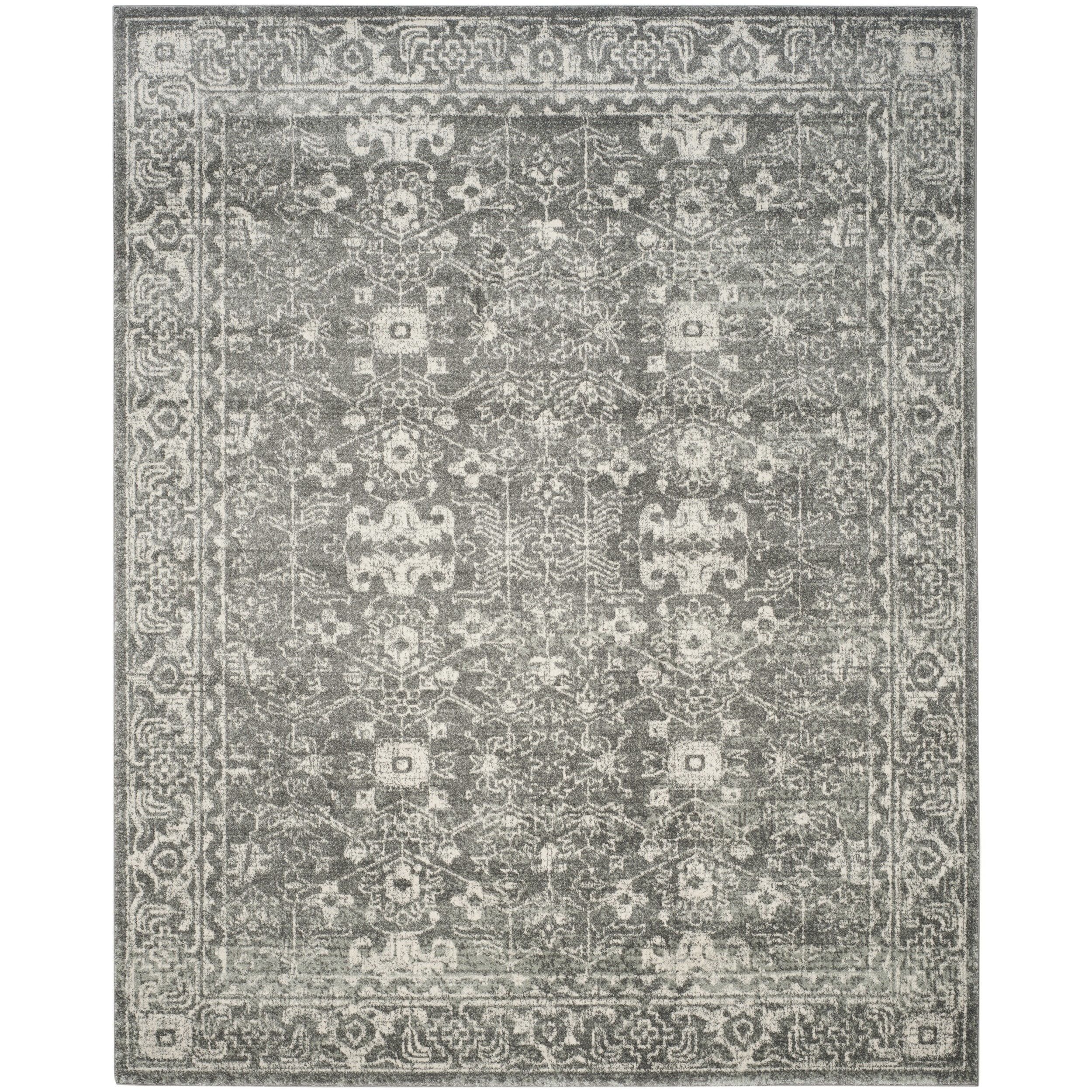 Evoke Grey and Ivory Synthetic 12' x 18' Area Rug